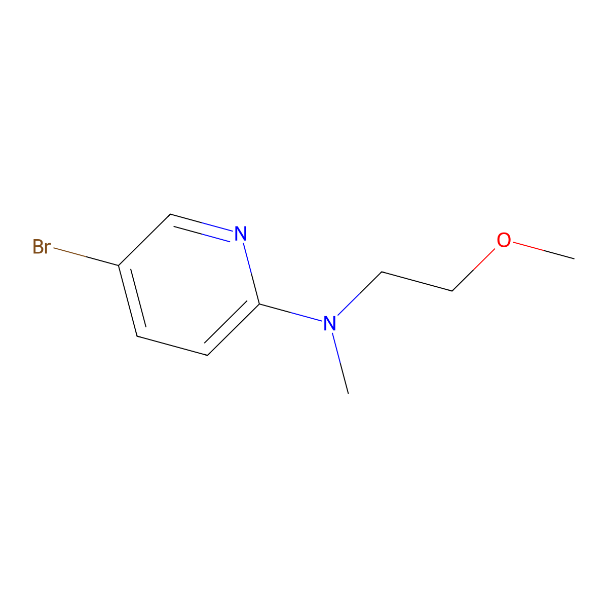 5-bromo-N-(2-methoxyethyl)-N-methylpyridin-2-amine molecular structure, CAS 214831-64-8