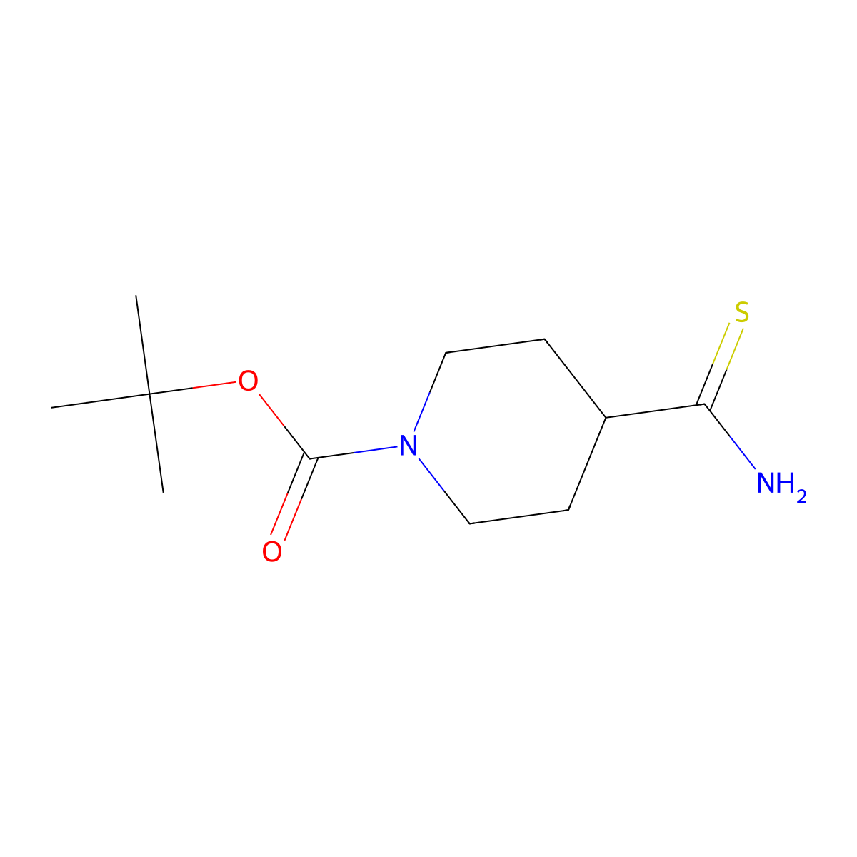 tert-Butyl 4-carbamothioylpiperidine-1-carboxylate molecular structure, CAS 214834-18-1