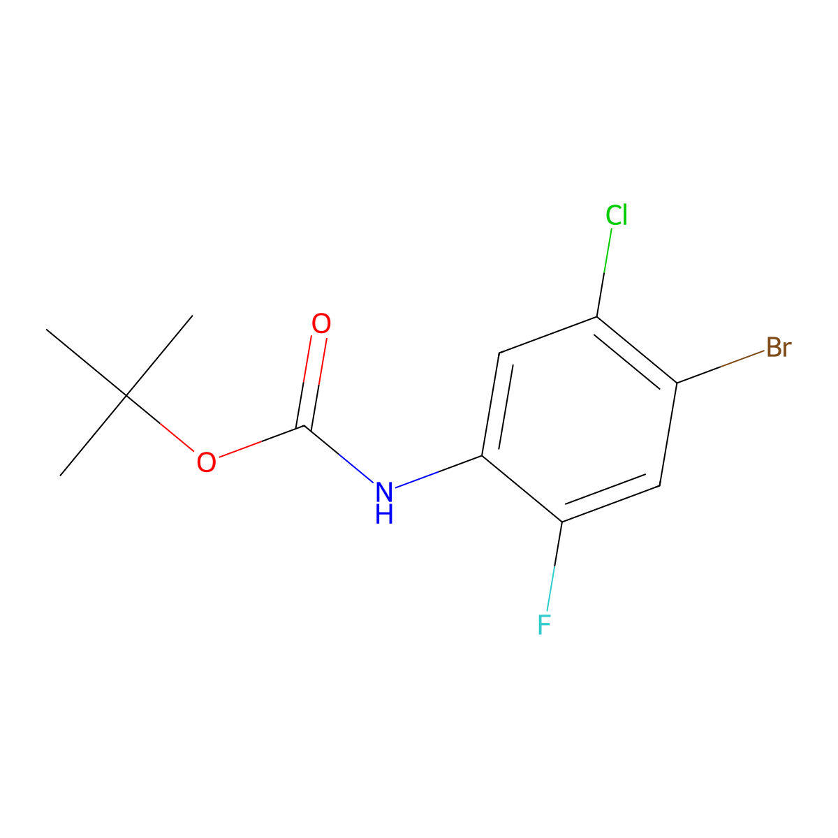 tert-butyl N-(4-bromo-5-chloro-2-fluorophenyl)carbamate molecular structure, CAS 2148445-66-1