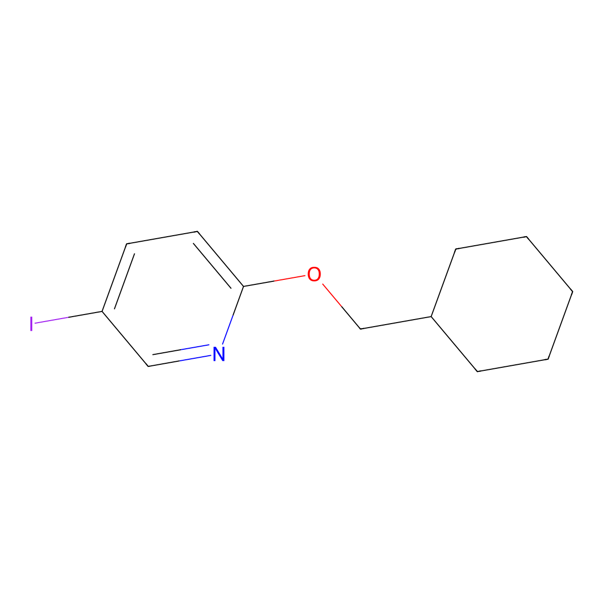 2-(Cyclohexylmethoxy)-5-iodopyridine molecular structure, CAS 2148448-59-1