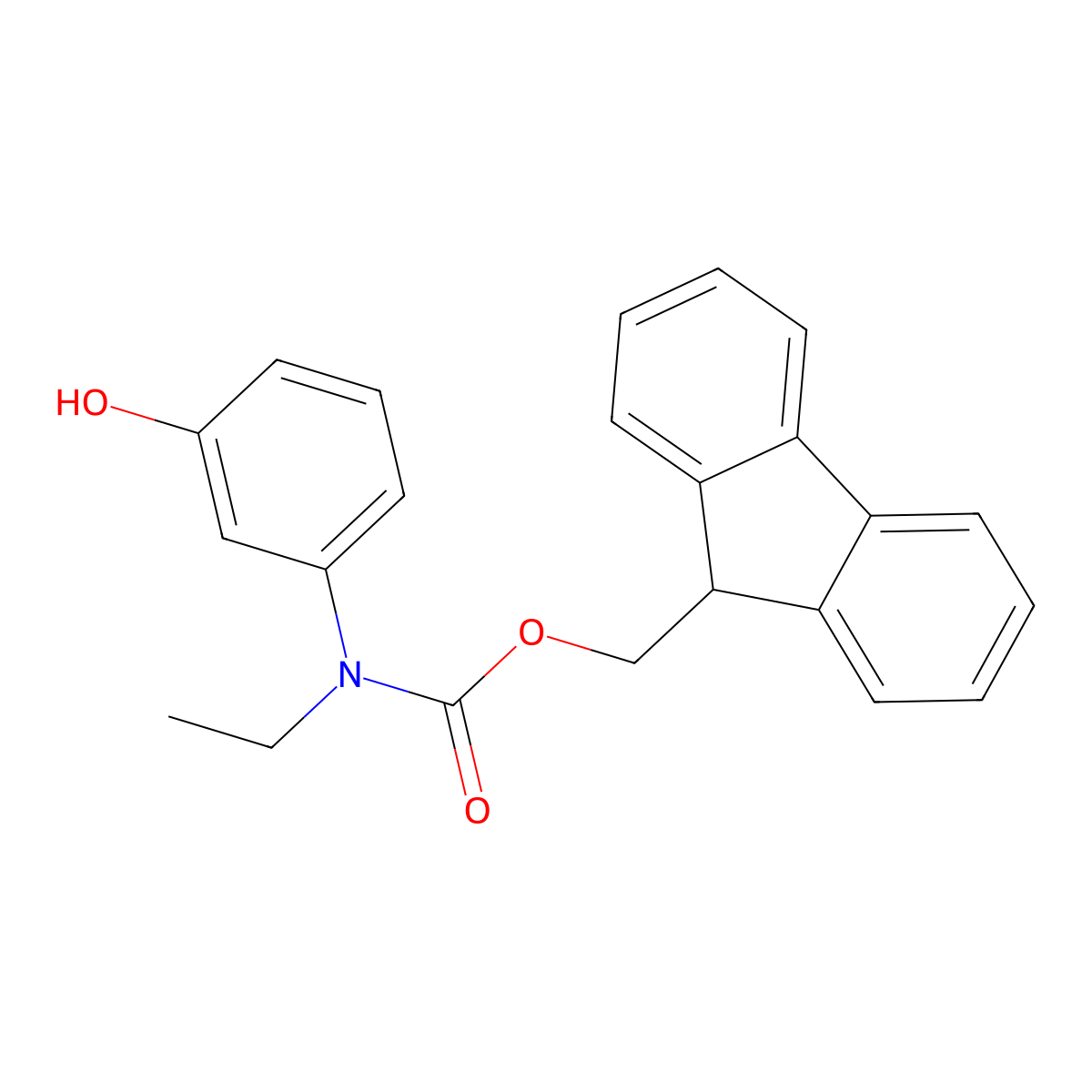 (9H-fluoren-9-yl)methyl N-ethyl-N-(3-hydroxyphenyl)carbamate molecular structure, CAS 2148479-61-0