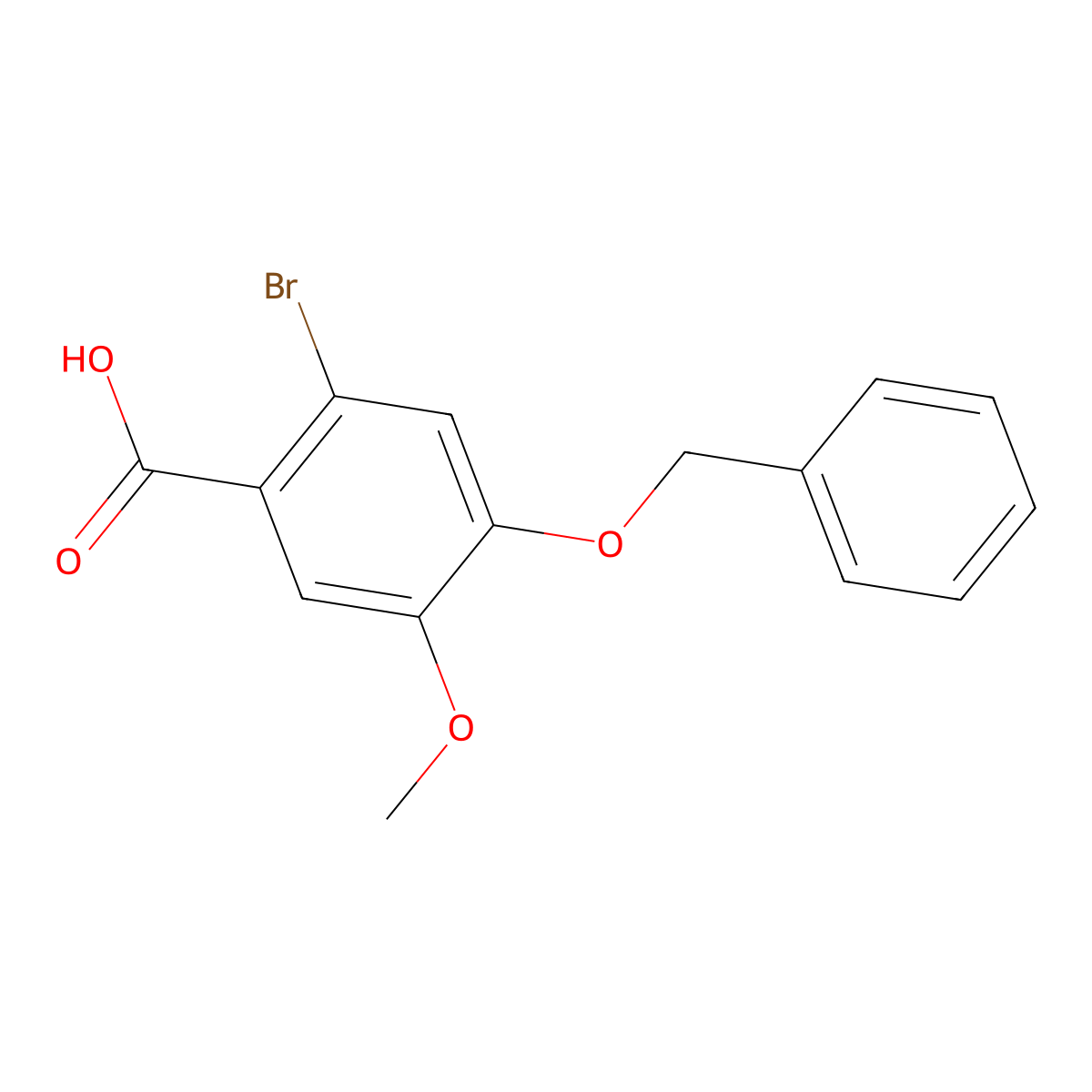 4-(Benzyloxy)-2-bromo-5-methoxybenzoic acid molecular structure, CAS 214848-02-9