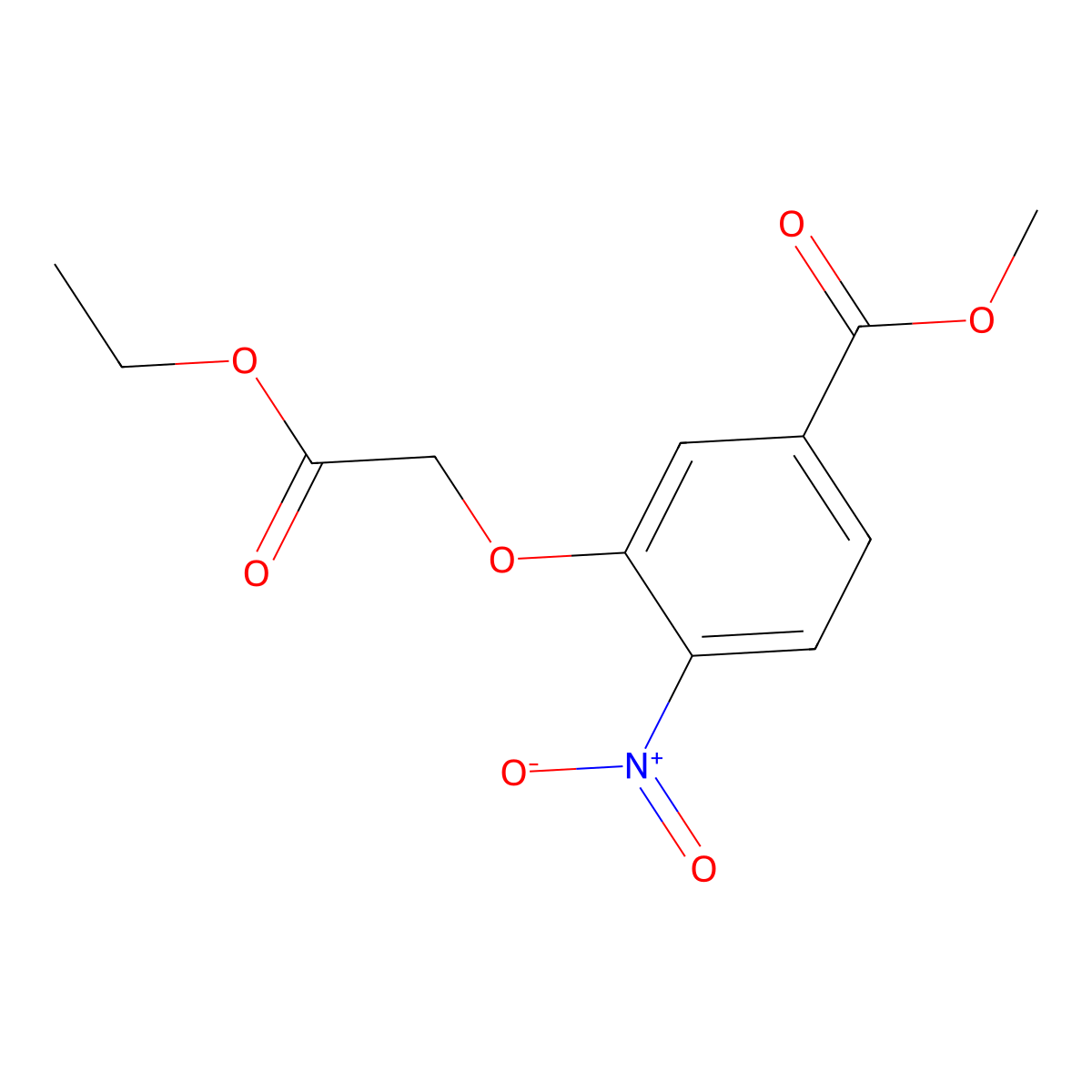 Methyl 3-(2-ethoxy-2-oxoethoxy)-4-nitrobenzoate molecular structure, CAS 214848-28-9