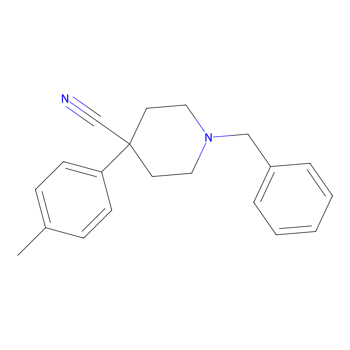 1-Benzyl-4-(4-methylphenyl)piperidine-4-carbonitrile molecular structure, CAS 214848-40-5
