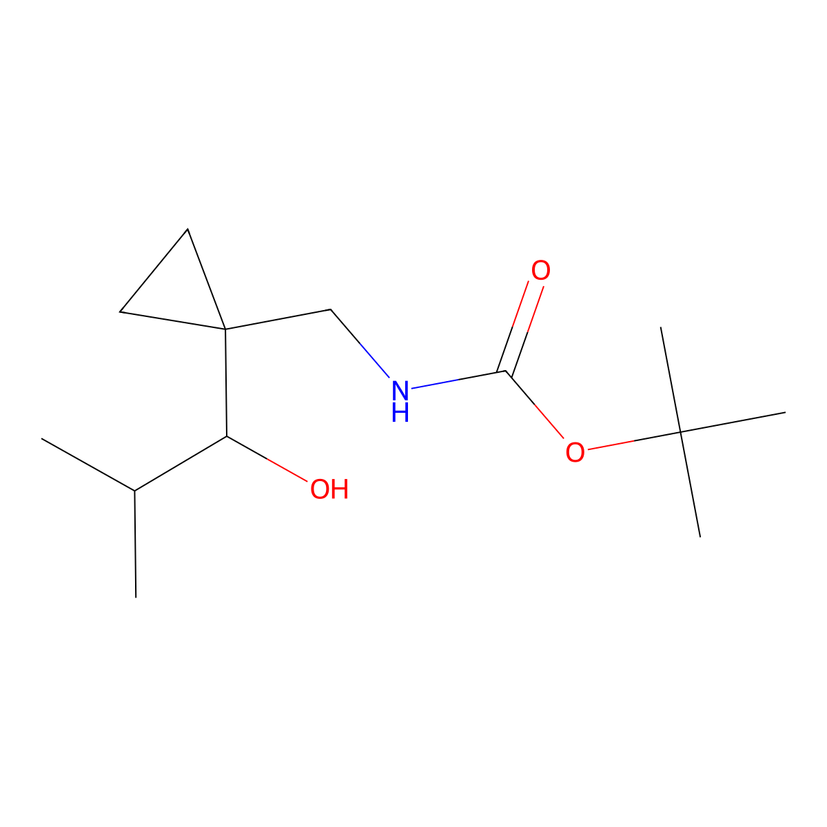 tert-butyl N-{[1-(1-hydroxy-2-methylpropyl)cyclopropyl]methyl}carbamate molecular structure, CAS 2148497-63-4