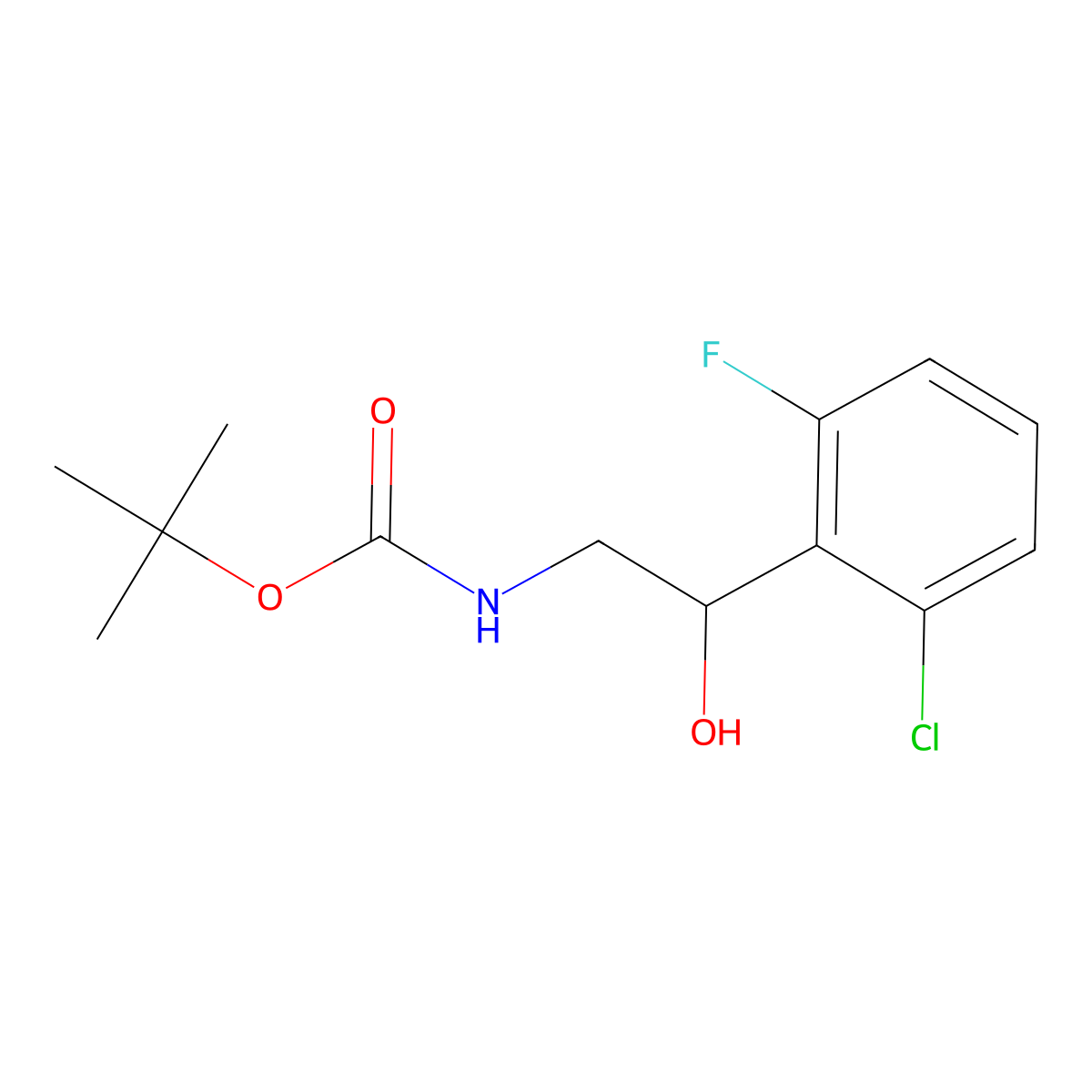 tert-butyl N-[2-(2-chloro-6-fluorophenyl)-2-hydroxyethyl]carbamate molecular structure, CAS 2148507-97-3