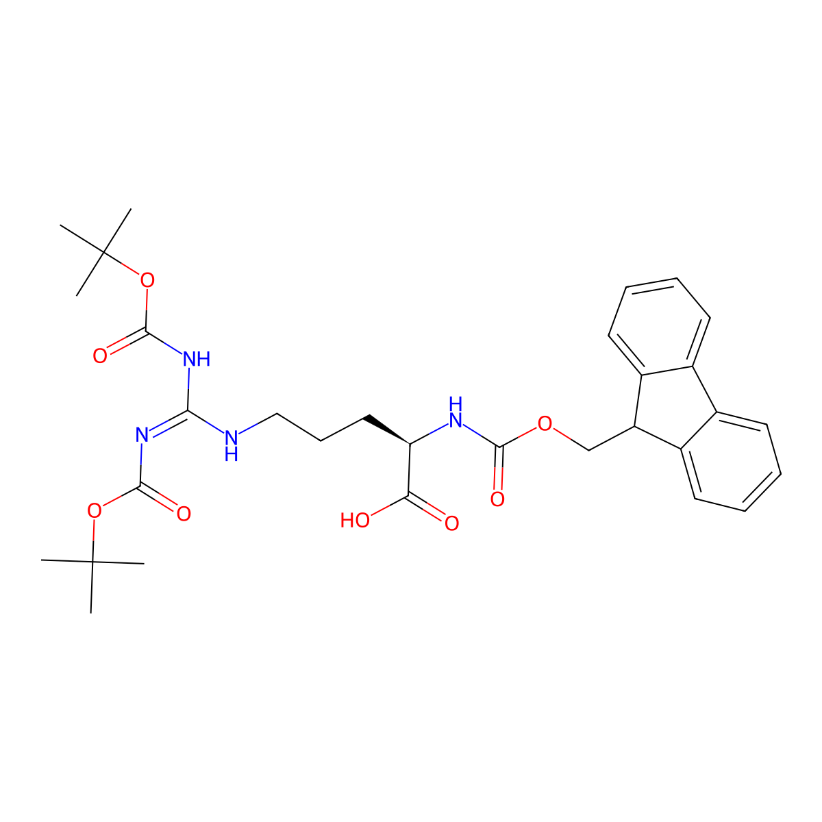 Fmoc-D-Arg(Boc)2-OH molecular structure, CAS 214852-34-3