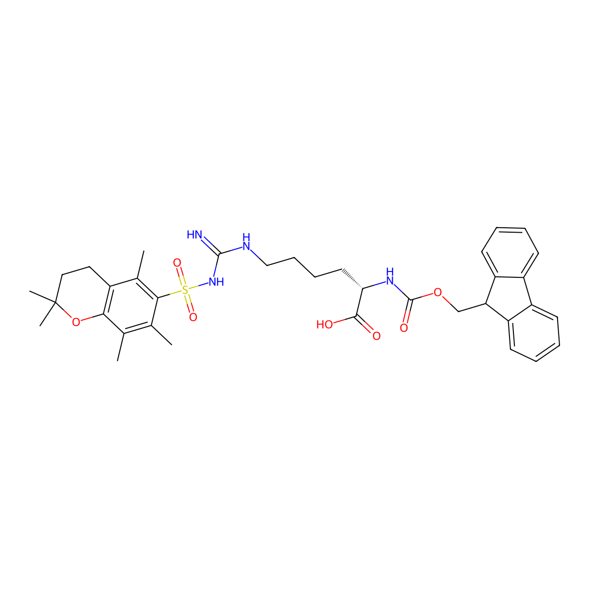 Fmoc-Homoarg(Pmc)-OH molecular structure, CAS 214852-52-5