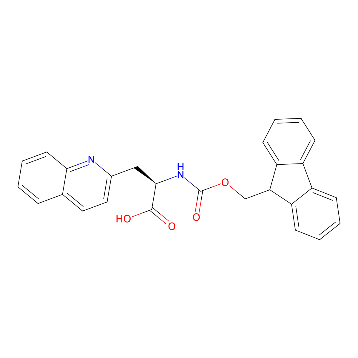 Fmoc-beta-(2-quinolyl)-d-ala-oh molecular structure, CAS 214852-58-1