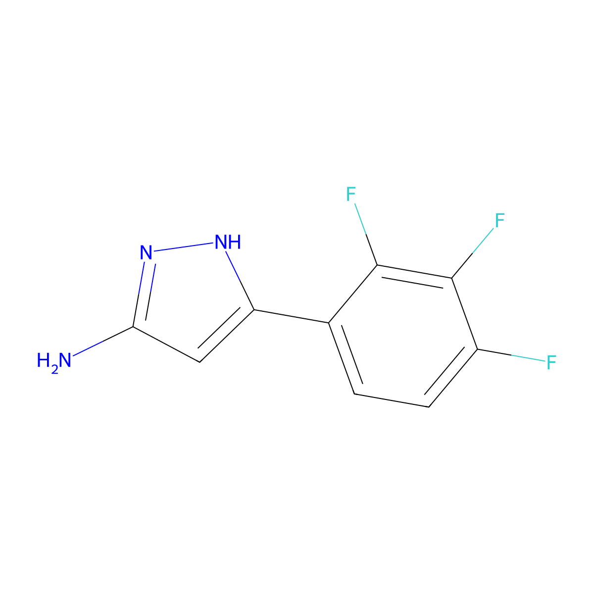 5-(2,3,4-trifluorophenyl)-1H-pyrazol-3-amine molecular structure, CAS 2148529-38-6