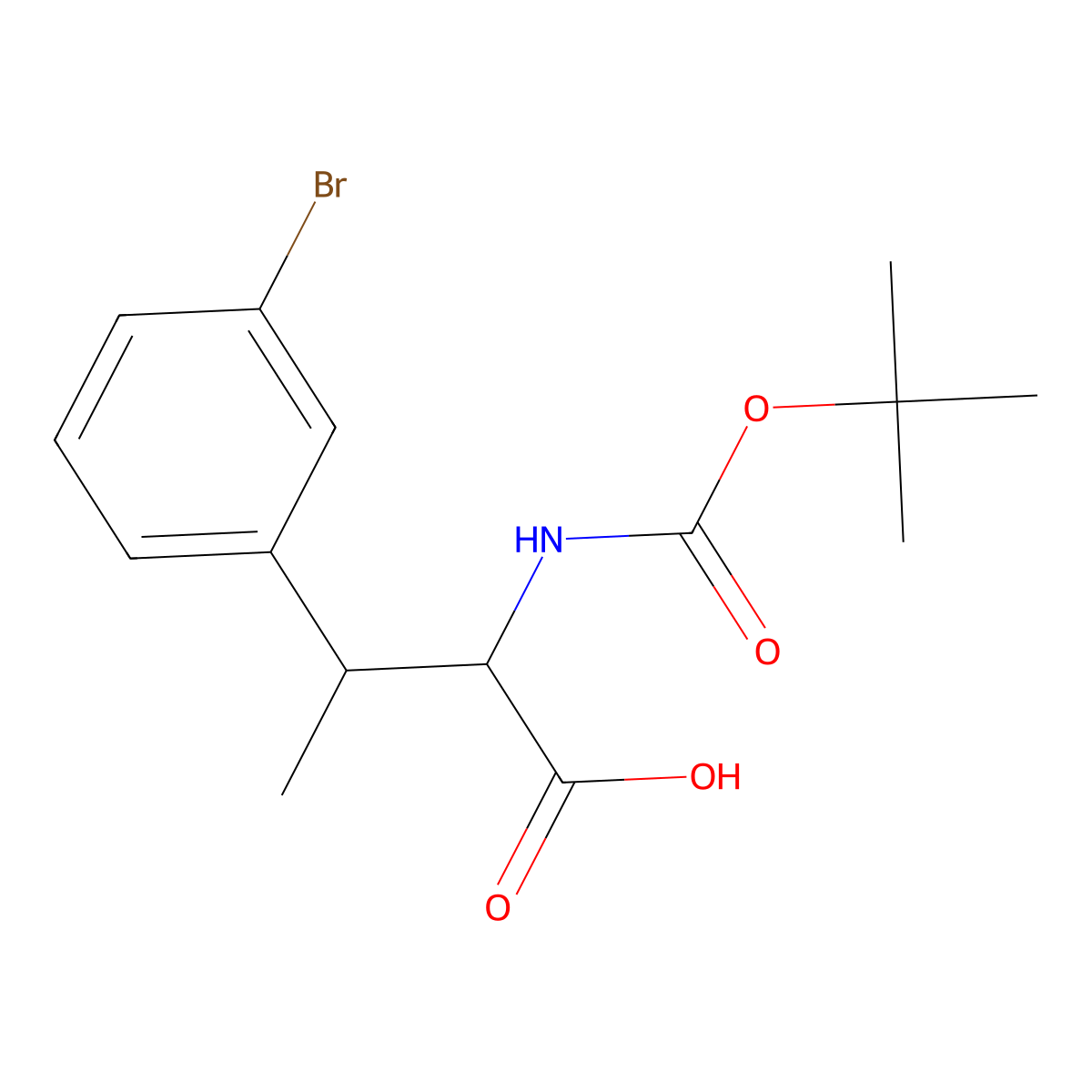 3-(3-Bromophenyl)-2-{[(tert-butoxy)carbonyl]amino}butanoic acid molecular structure, CAS 2148569-62-2