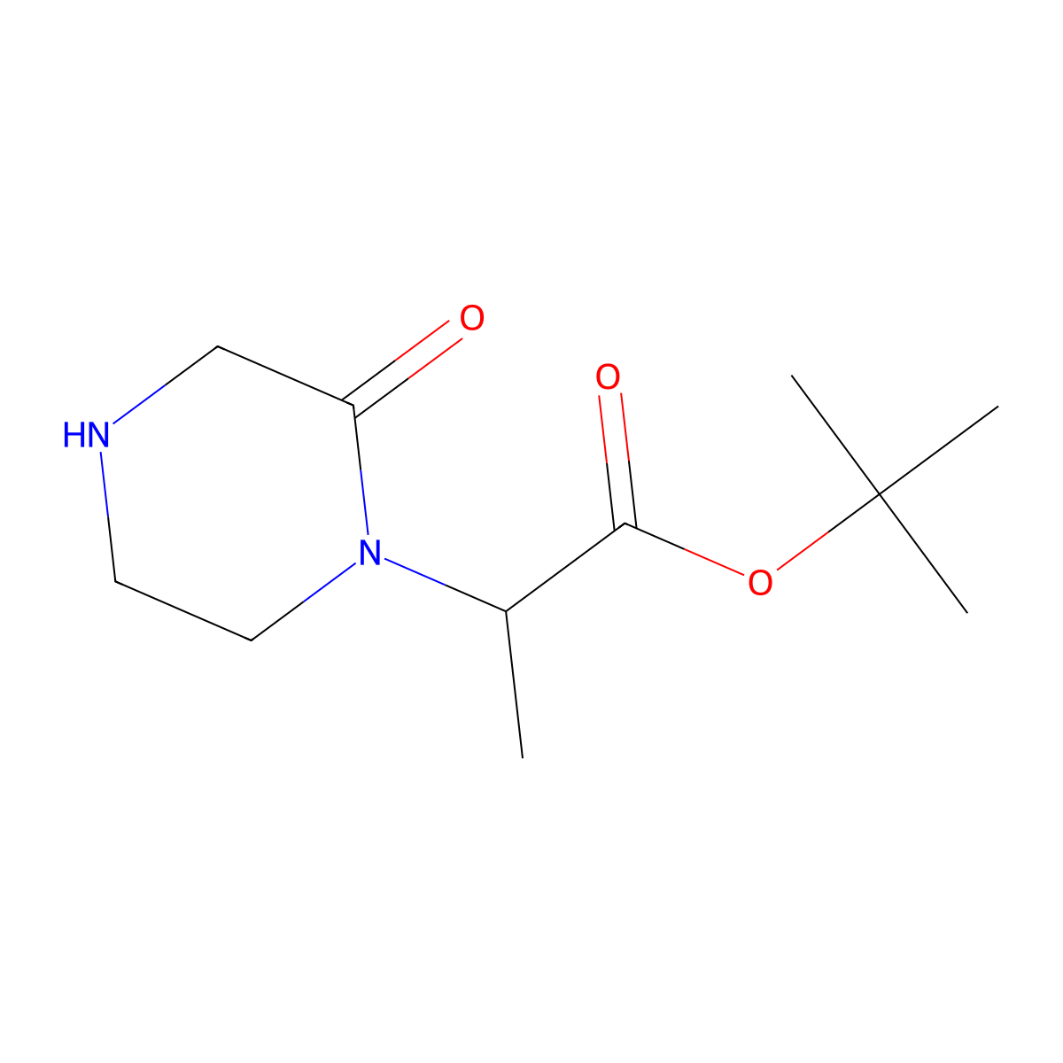 Tert-butyl 2-(2-oxopiperazin-1-yl)propanoate molecular structure, CAS 2148586-56-3