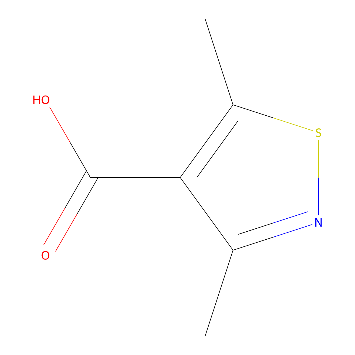 Dimethyl-1,2-thiazole-4-carboxylic acid molecular structure, CAS 21486-26-0