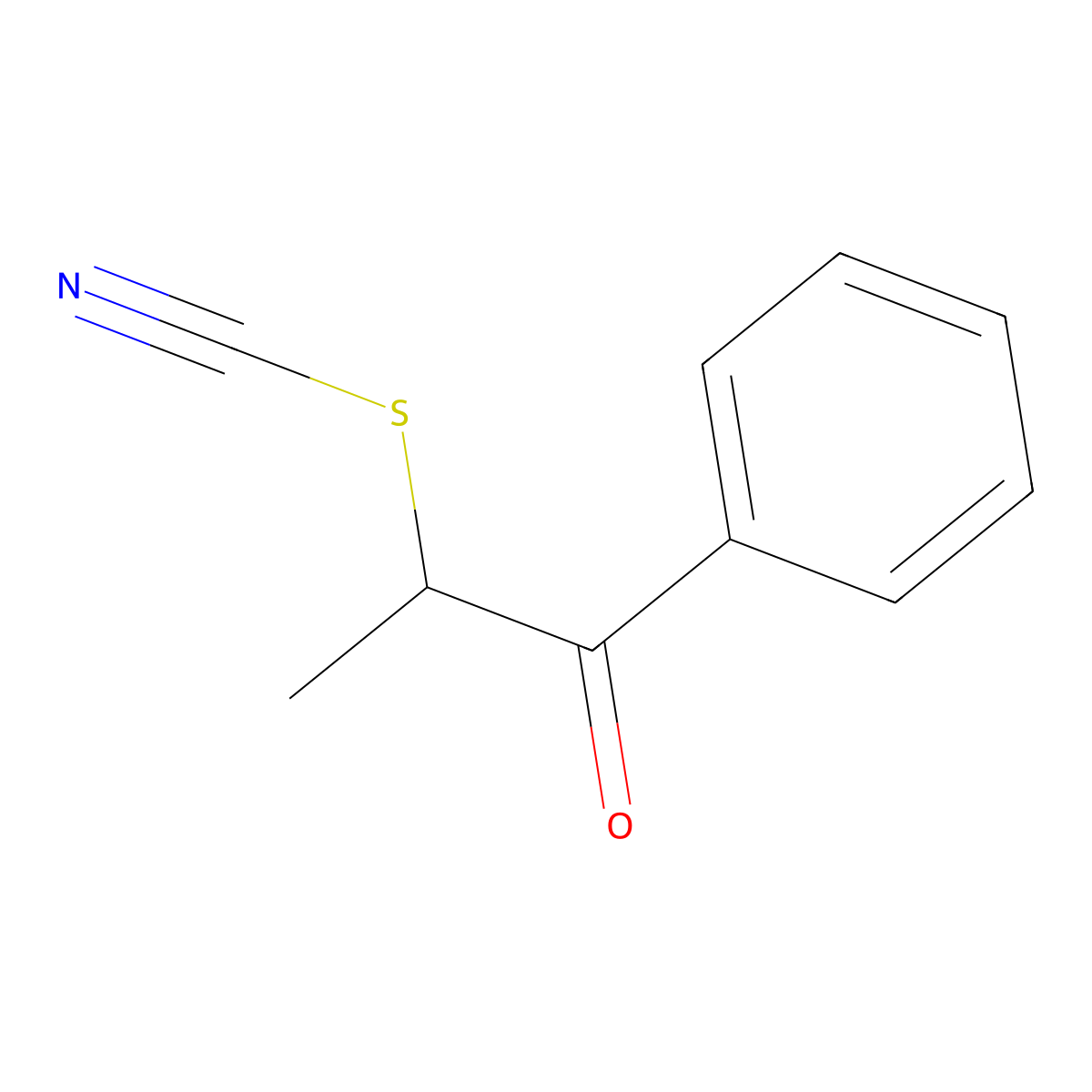 1-Methyl-2-oxo-2-phenylethyl thiocyanate molecular structure, CAS 21486-46-4