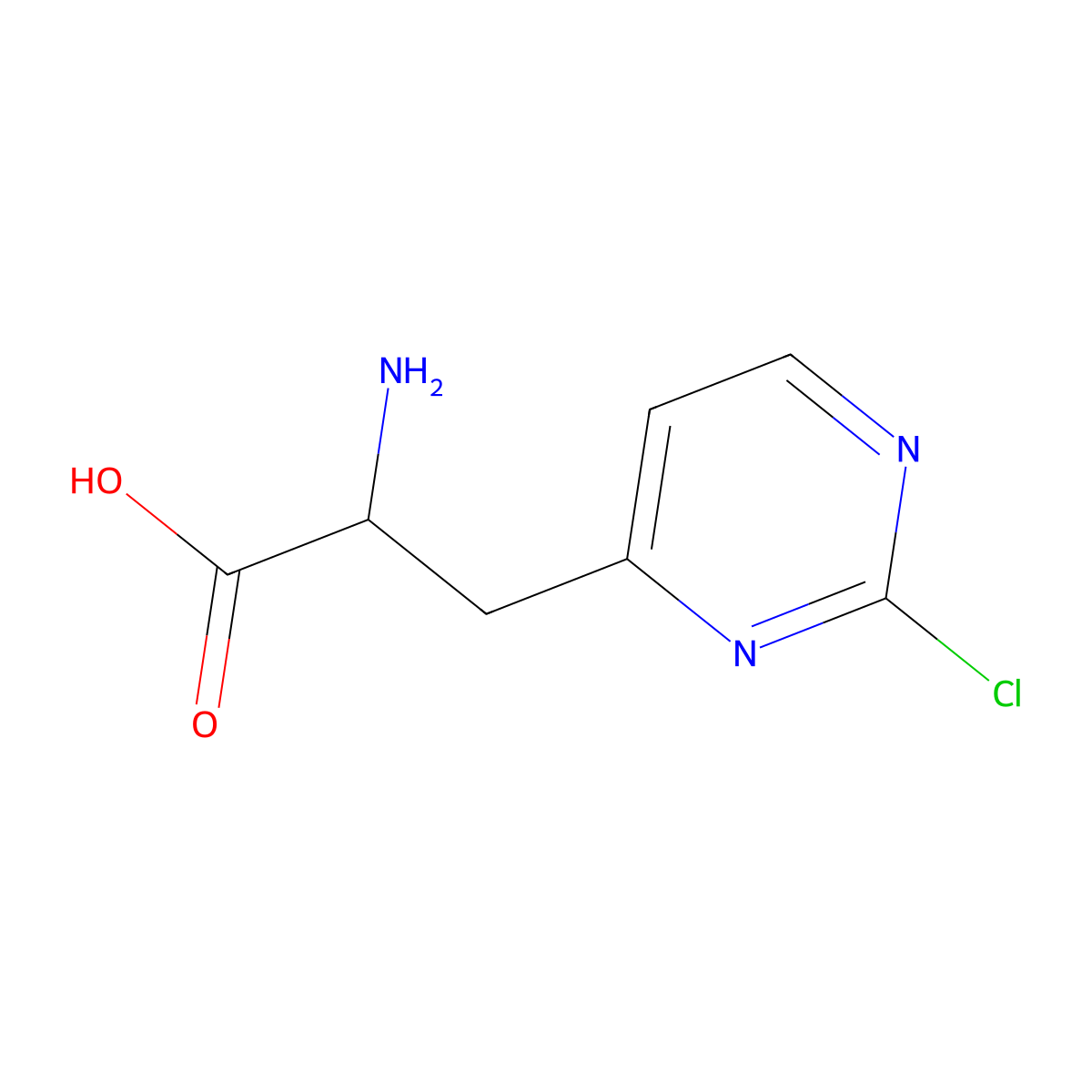 2-Amino-3-(2-chloropyrimidin-4-yl)propanoic acid molecular structure, CAS 2148635-25-8
