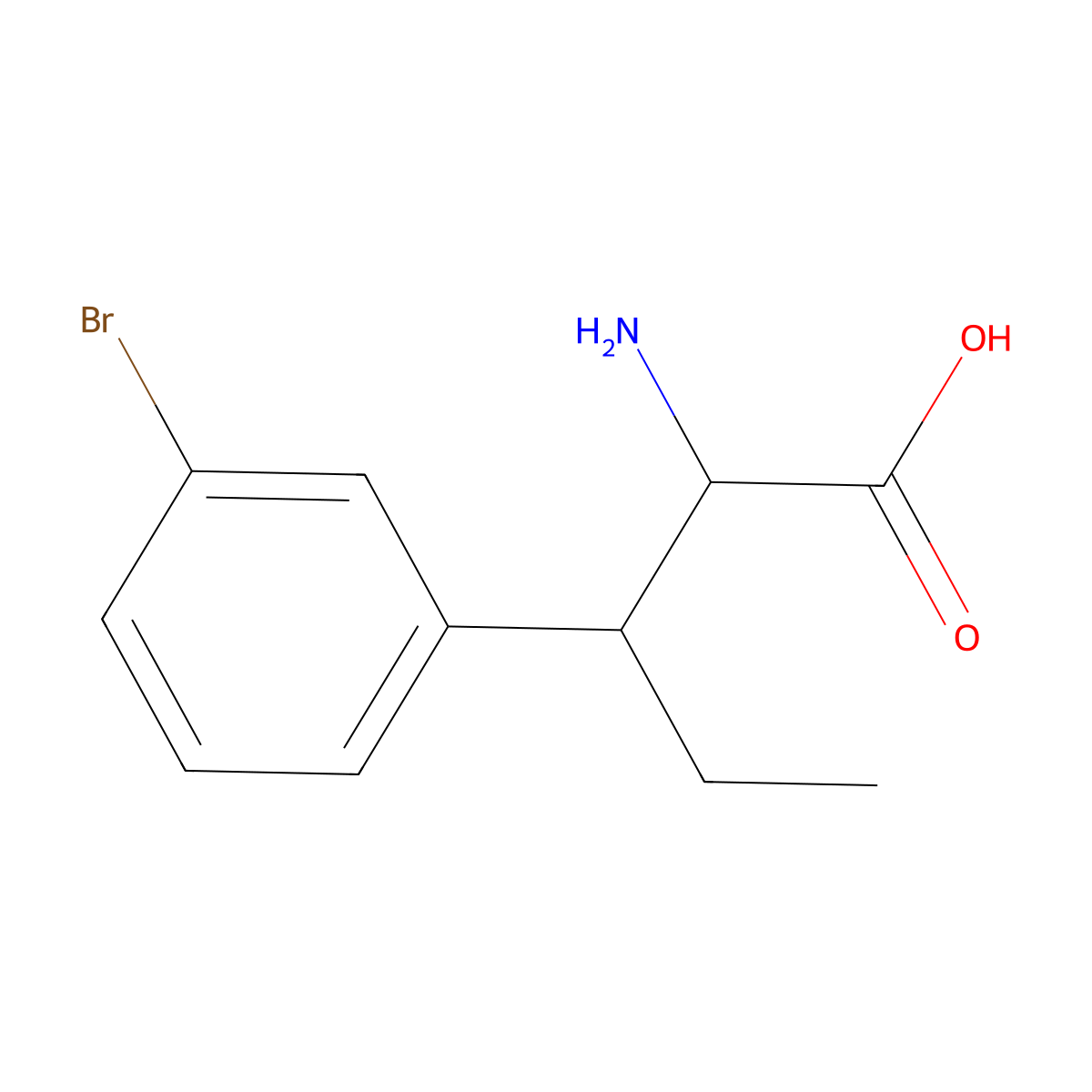 2-Amino-3-(3-bromophenyl)pentanoic acid molecular structure, CAS 2148666-95-7