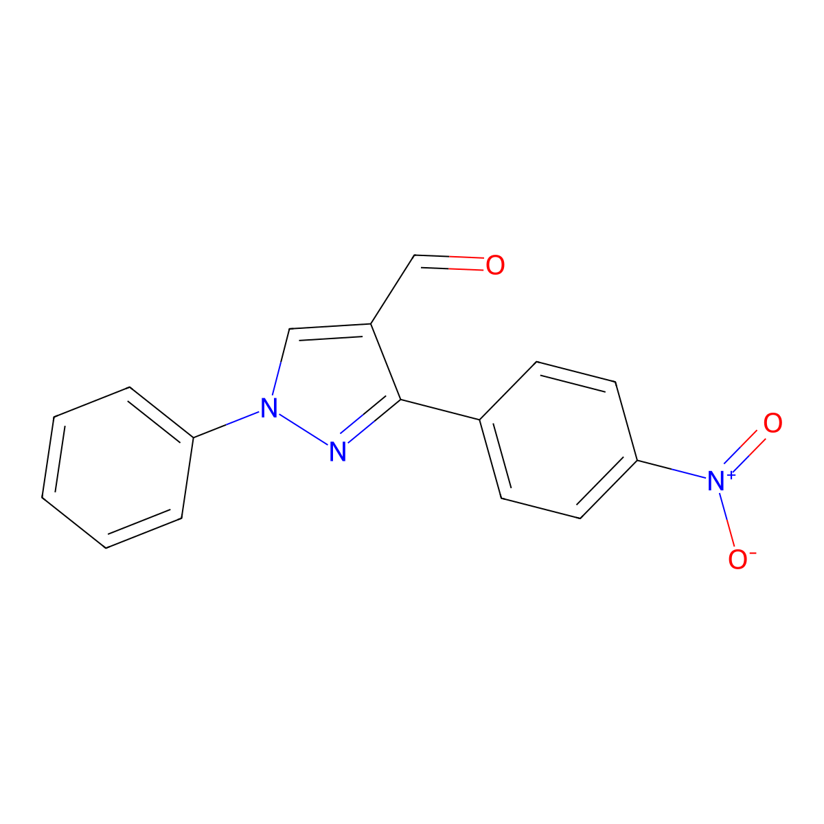 3-(4-Nitrophenyl)-1-phenyl-1H-pyrazole-4-carbaldehyde molecular structure, CAS 21487-49-0