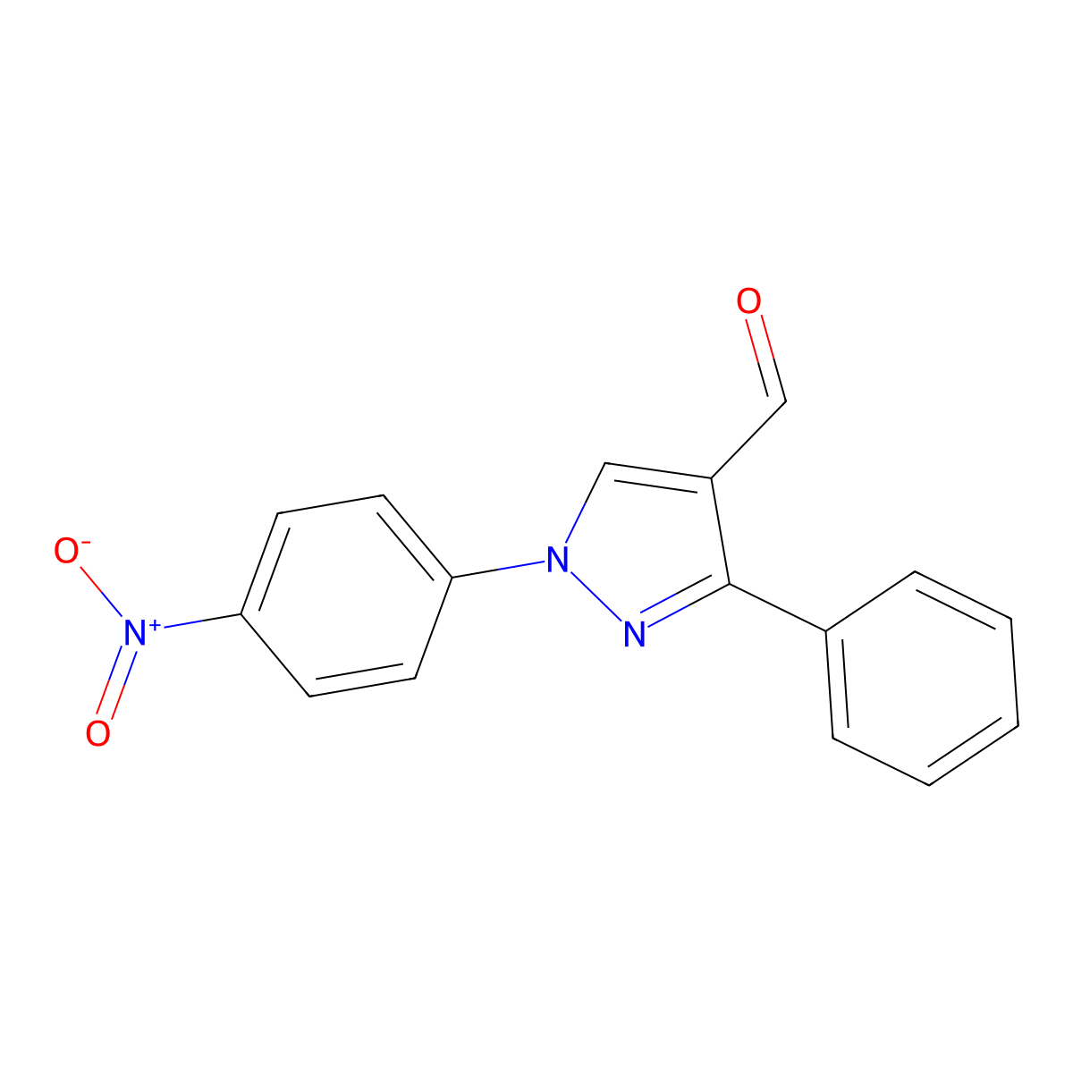 1-(4-Nitrophenyl)-3-phenyl-1H-pyrazole-4-carbaldehyde molecular structure, CAS 21487-51-4