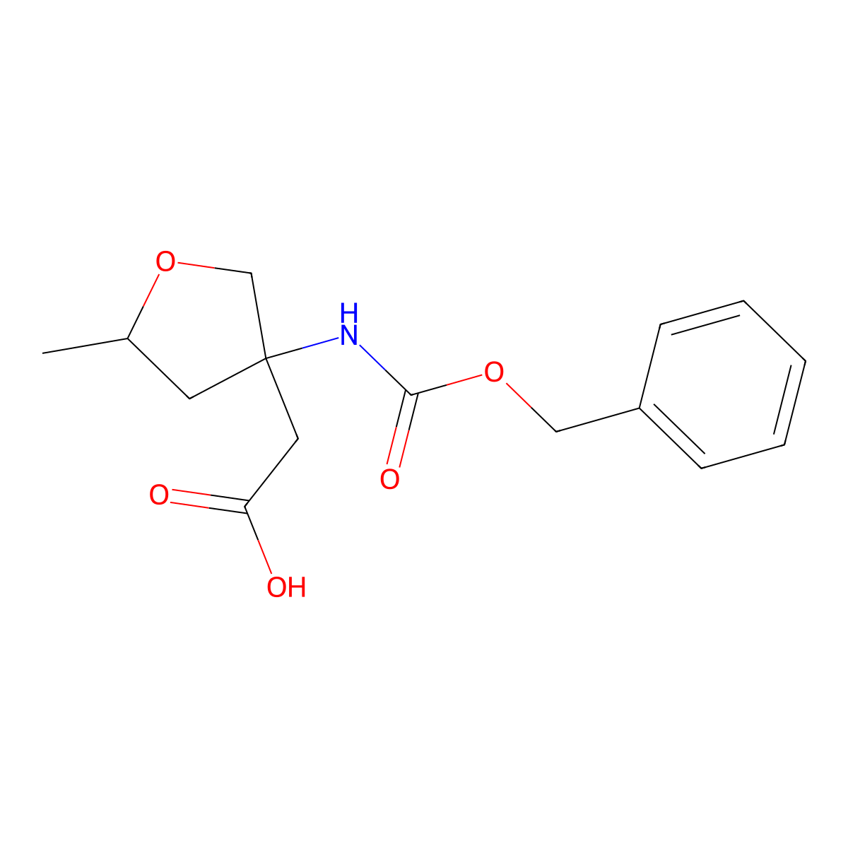 2-(3-{[(Benzyloxy)carbonyl]amino}-5-methyloxolan-3-yl)acetic acid molecular structure, CAS 2148748-50-7