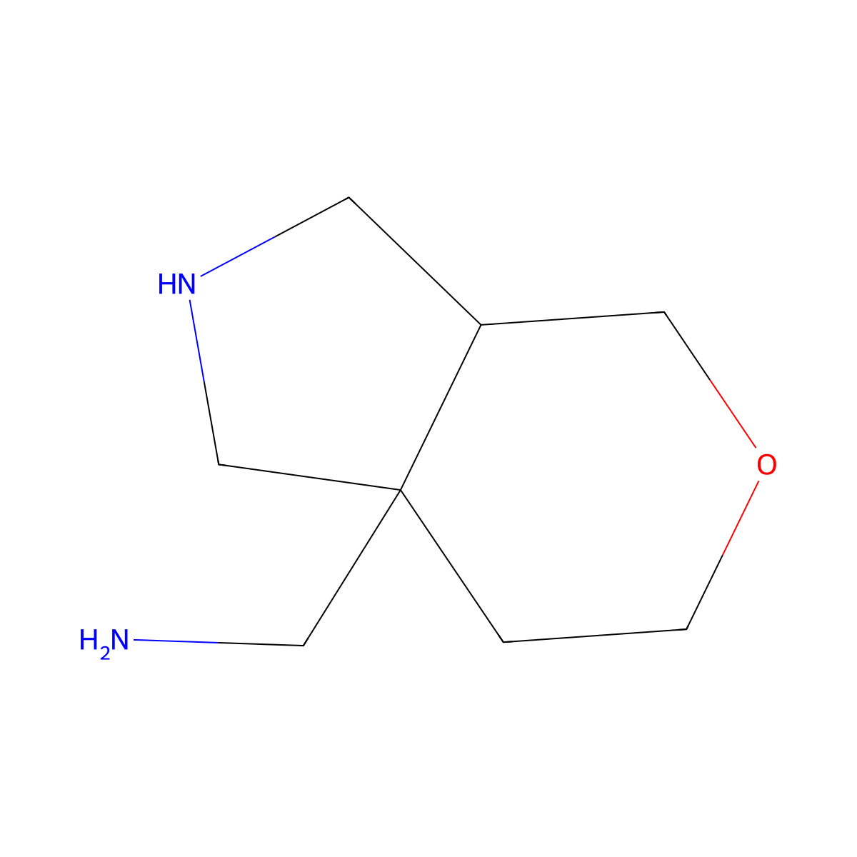 {Octahydropyrano[3,4-c]pyrrol-7a-yl}methanamine molecular structure, CAS 2148752-57-0