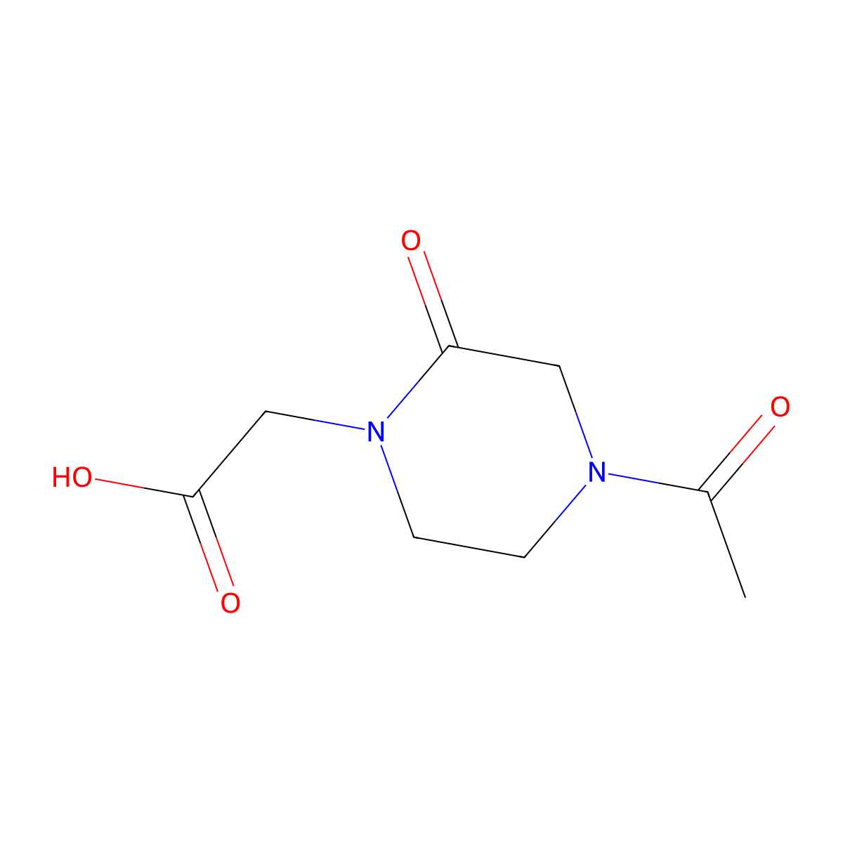 2-(4-Acetyl-2-oxopiperazin-1-yl)acetic acid molecular structure, CAS 2148758-39-6