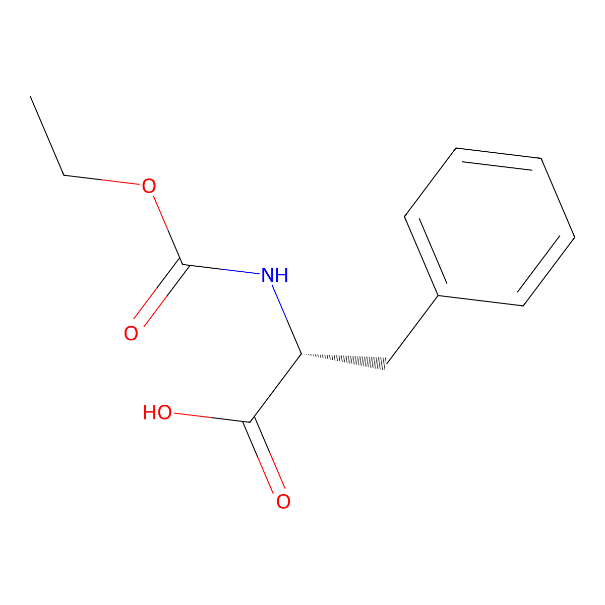 (2R)-2-[(ethoxycarbonyl)amino]-3-phenylpropanoic acid molecular structure, CAS 21488-23-3