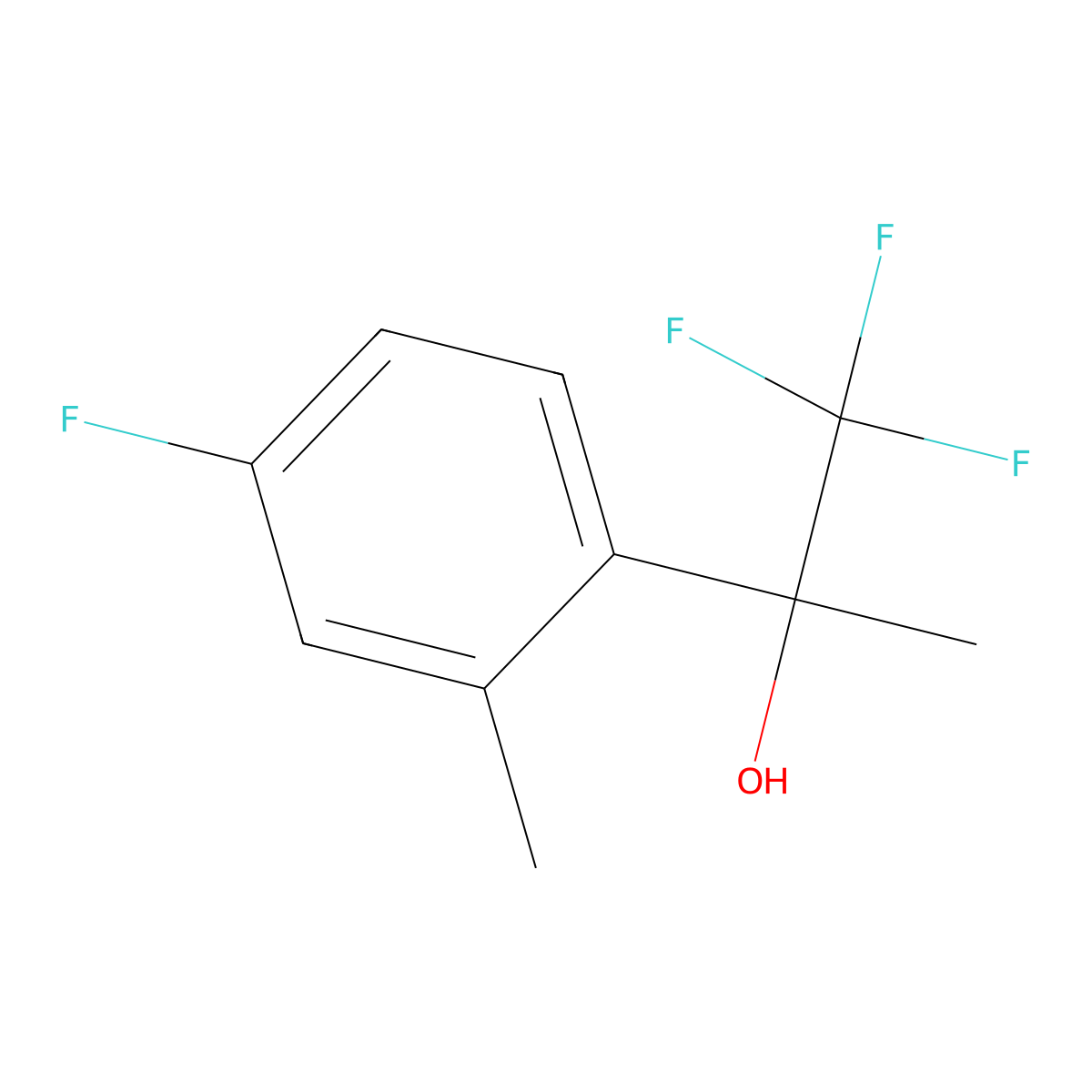 1,1,1-Trifluoro-2-(4-fluoro-2-methylphenyl)propan-2-ol molecular structure, CAS 2148819-60-5