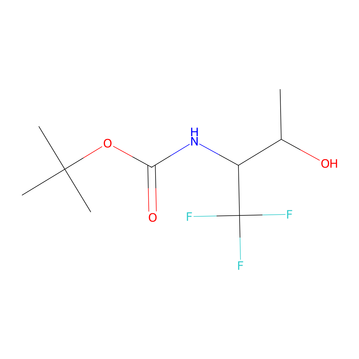 tert-butyl N-(1,1,1-trifluoro-3-hydroxybutan-2-yl)carbamate molecular structure, CAS 2148832-08-8