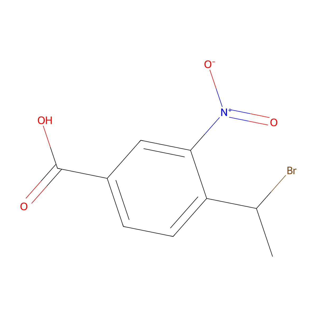 4-(1-Bromoethyl)-3-nitrobenzoic acid molecular structure, CAS 2148899-65-2