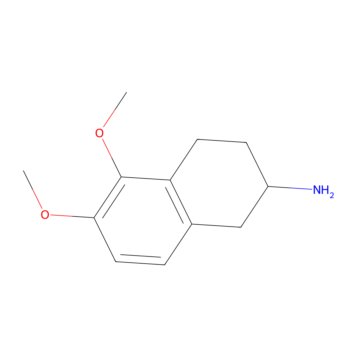 5,6-Dimethoxy-1,2,3,4-tetrahydronaphthalen-2-amine molecular structure, CAS 21489-50-9
