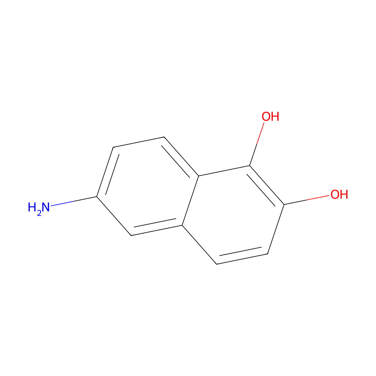 6-Amino-1,2-dihydroxynaphthalene molecular structure, CAS 21489-73-6