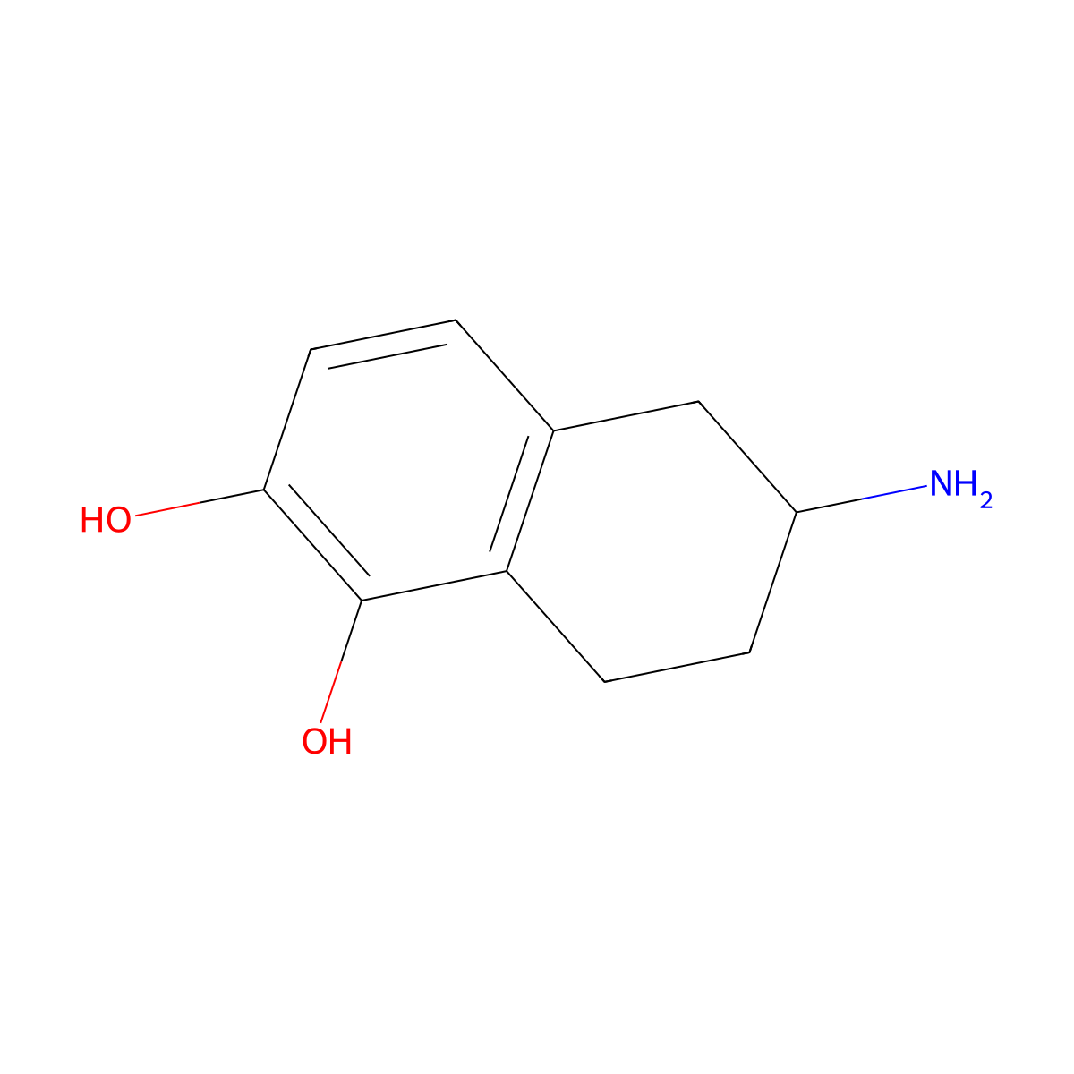 2-Amino-5,6-dihydroxytetralin molecular structure, CAS 21489-74-7