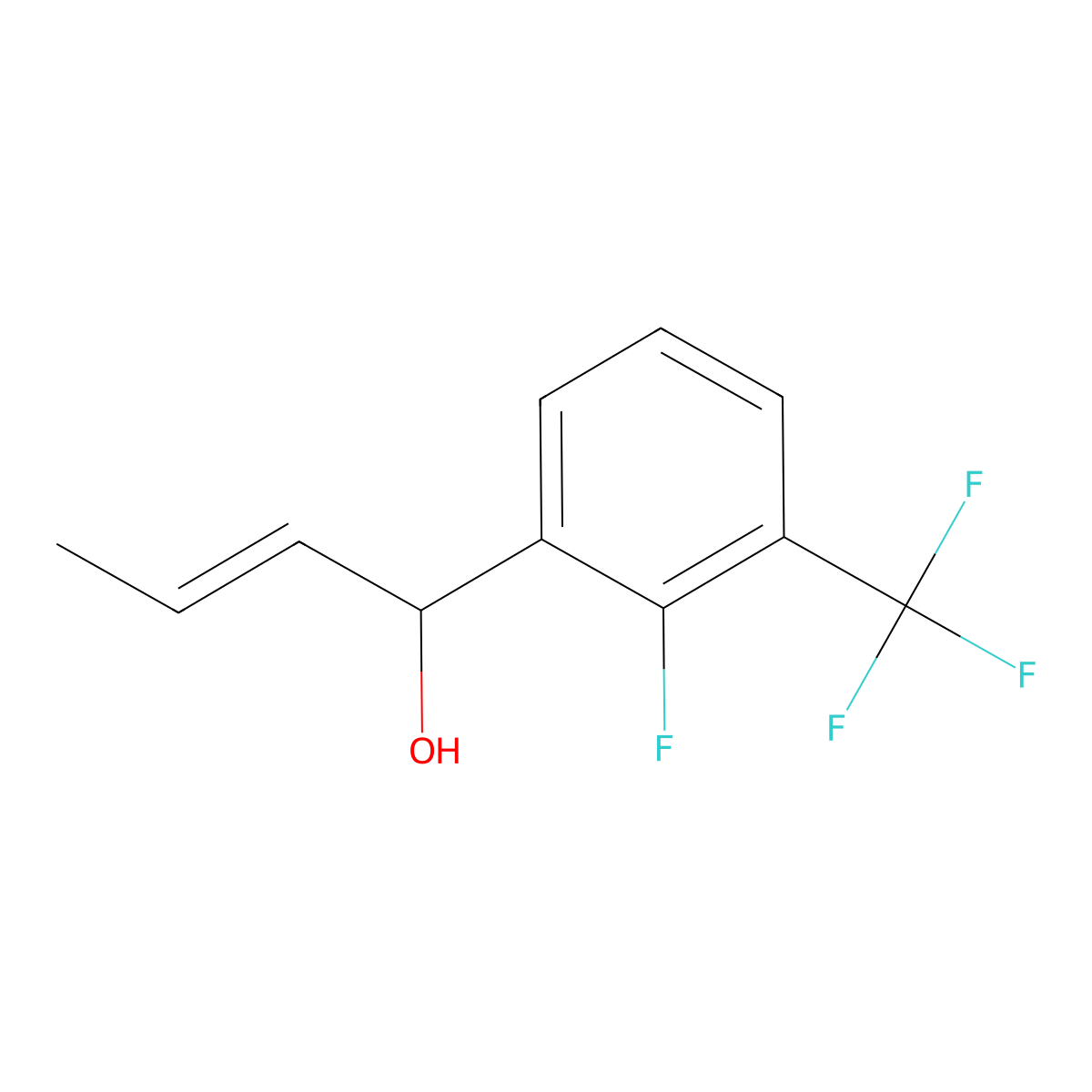 (E)-1-(2-Fluoro-3-(trifluoromethyl)phenyl)but-2-en-1-ol molecular structure, CAS 2148932-75-4