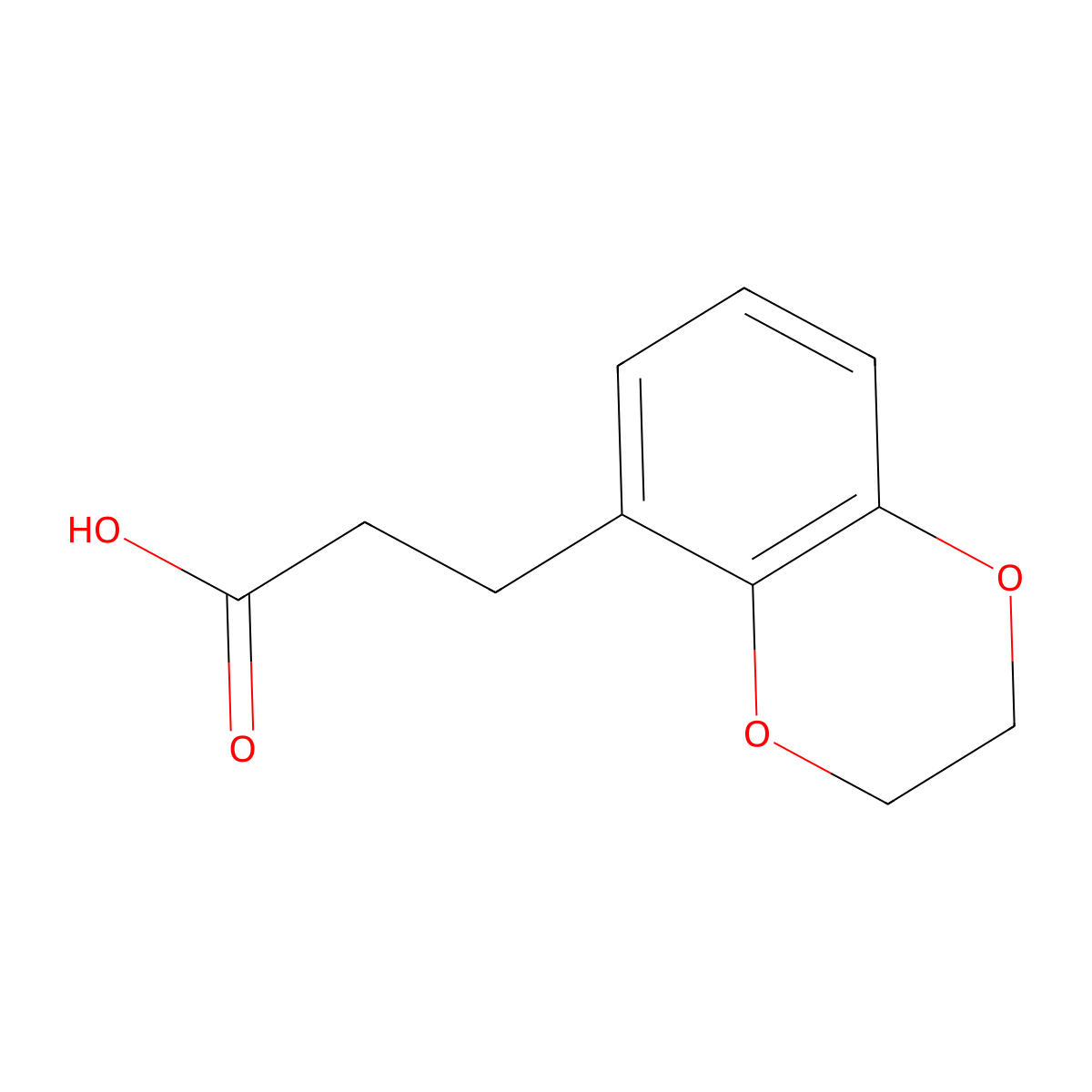 1,4-Benzodioxin-5-propanoic acid, 2,3-dihydro- molecular structure, CAS 214895-00-8