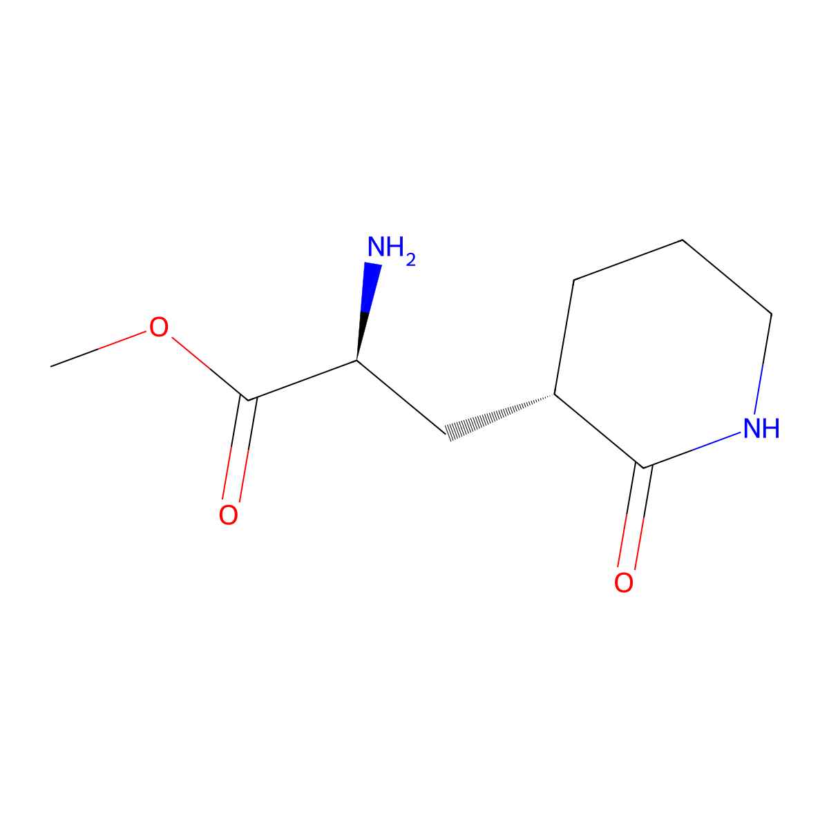 Methyl (S)-2-amino-3-((S)-2-oxopiperidin-3-yl)propanoate molecular structure, CAS 2148975-90-8