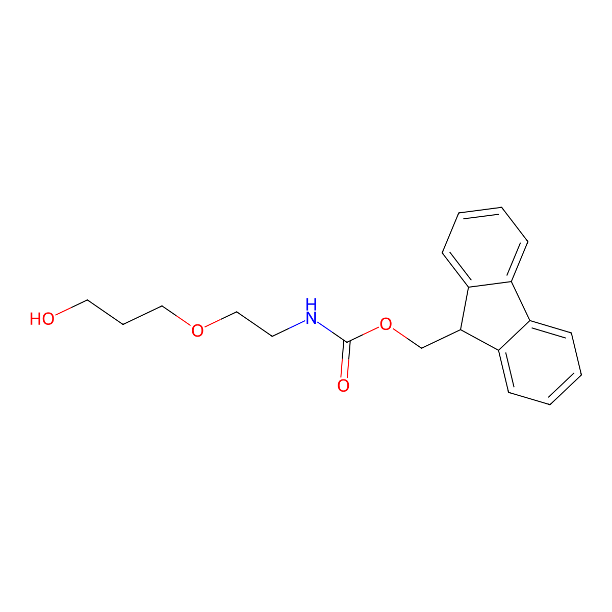 (9H-fluoren-9-yl)methyl N-[2-(3-hydroxypropoxy)ethyl]carbamate molecular structure, CAS 2148976-95-6