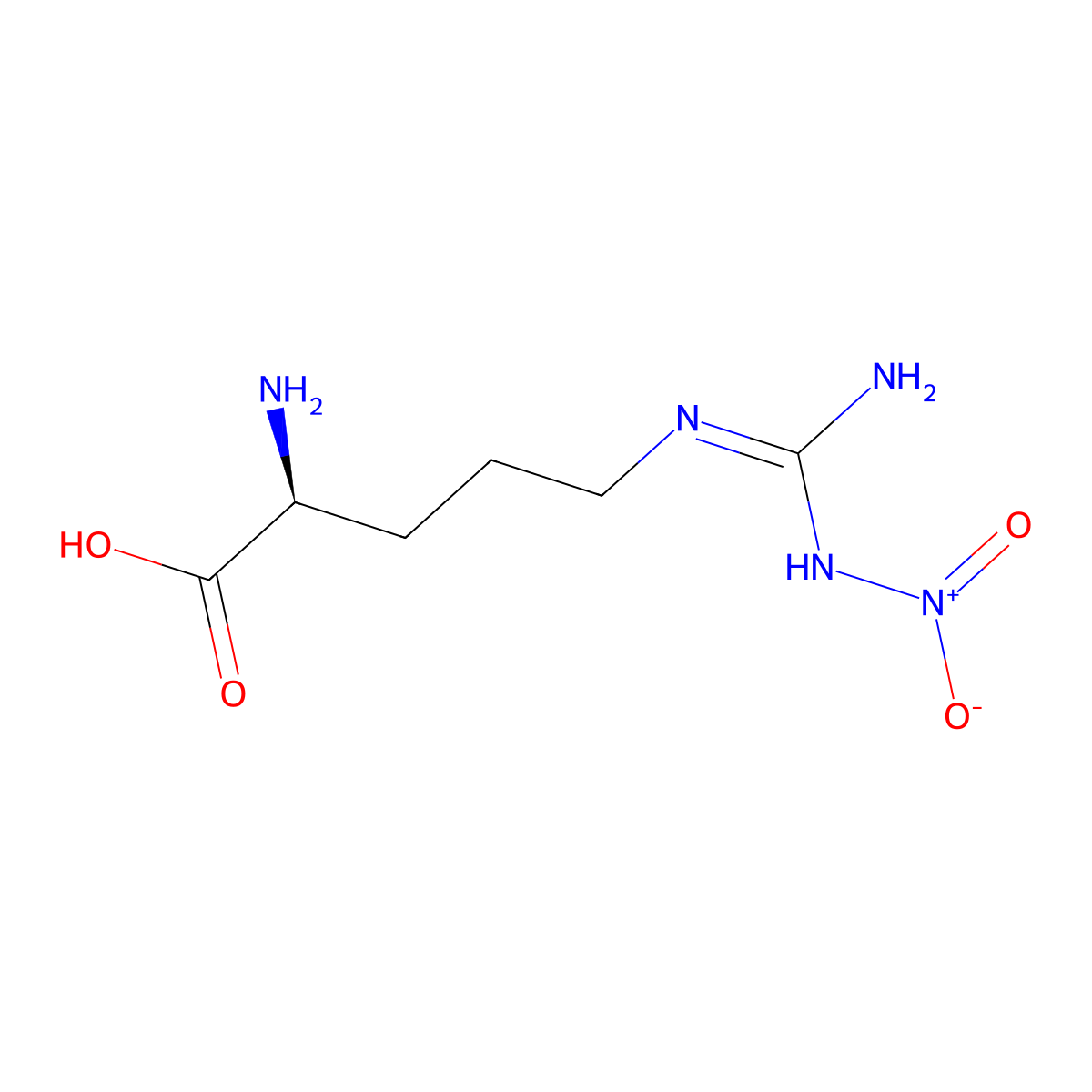 Nomega-nitro-L-arginine molecular structure, CAS 2149-70-4