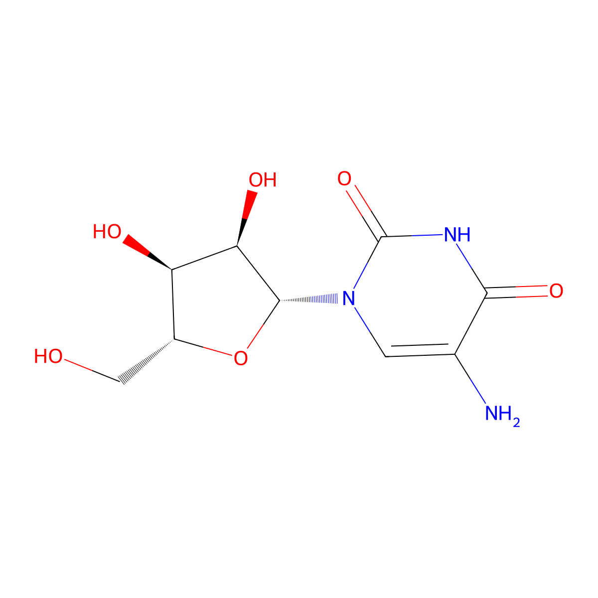5-Aminouridine molecular structure, CAS 2149-76-0