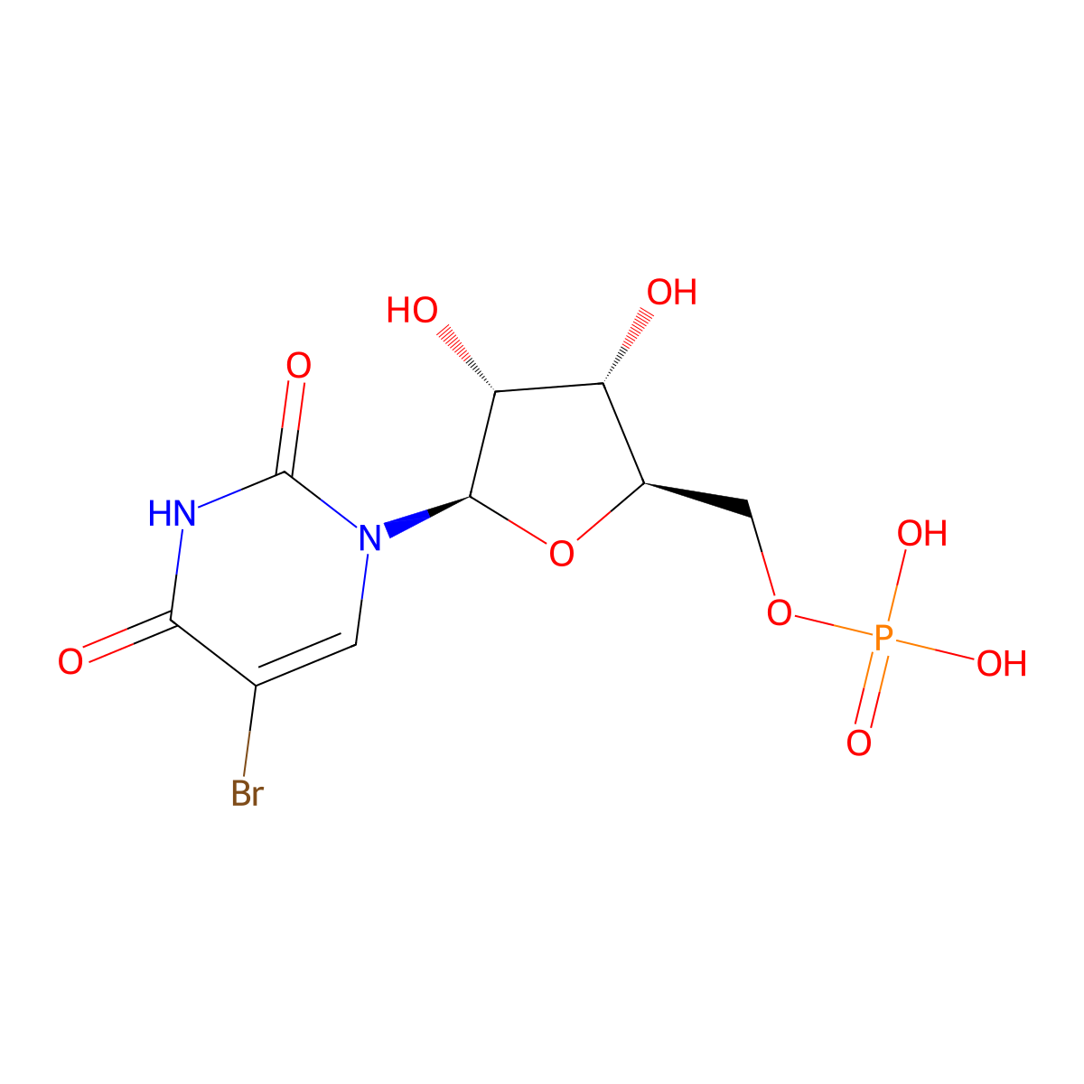 5-Bromo-5'-uridylic acid molecular structure, CAS 2149-79-3