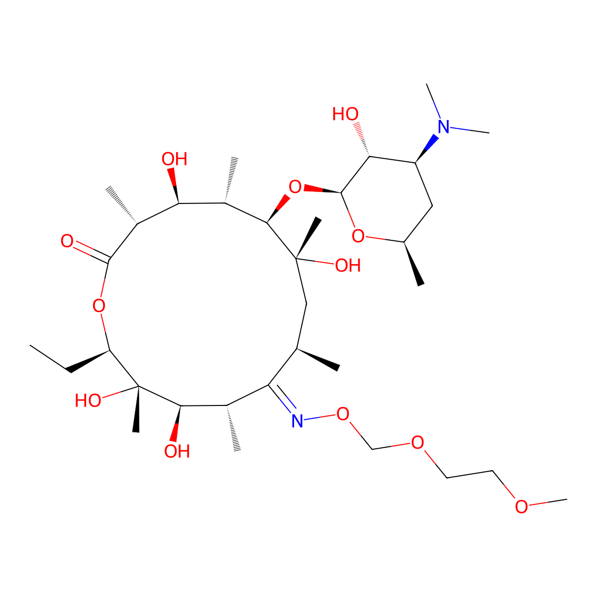 Decladinose Roxithromycin (Roxithromycin Impurity B) molecular structure, CAS 214902-82-6