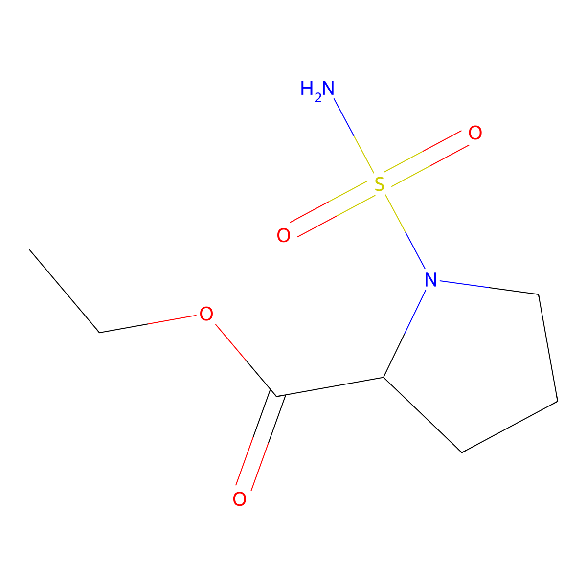 Ethyl 1-sulfamoylpyrrolidine-2-carboxylate molecular structure, CAS 2149055-77-4