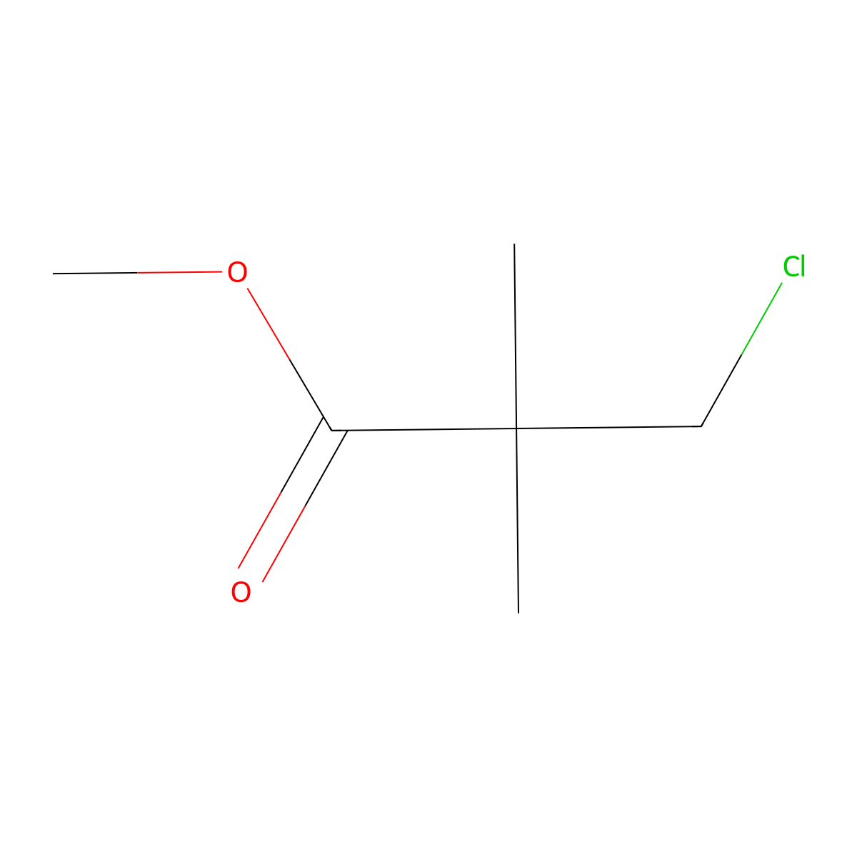 Propanoic acid, 3-chloro-2,2-dimethyl-, methyl ester molecular structure, CAS 21491-96-3