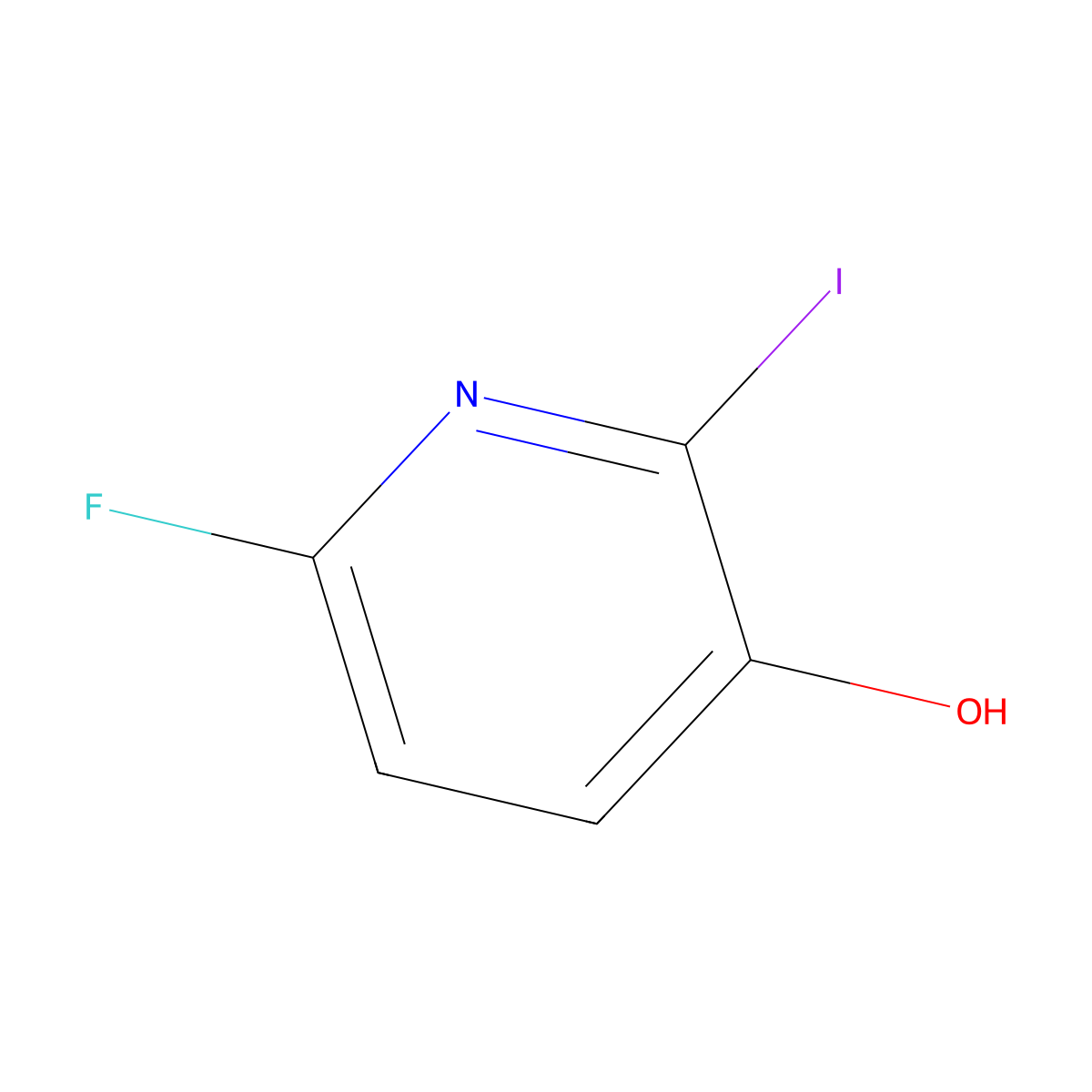 6-Fluoro-2-iodopyridin-3-ol molecular structure, CAS 214911-10-1