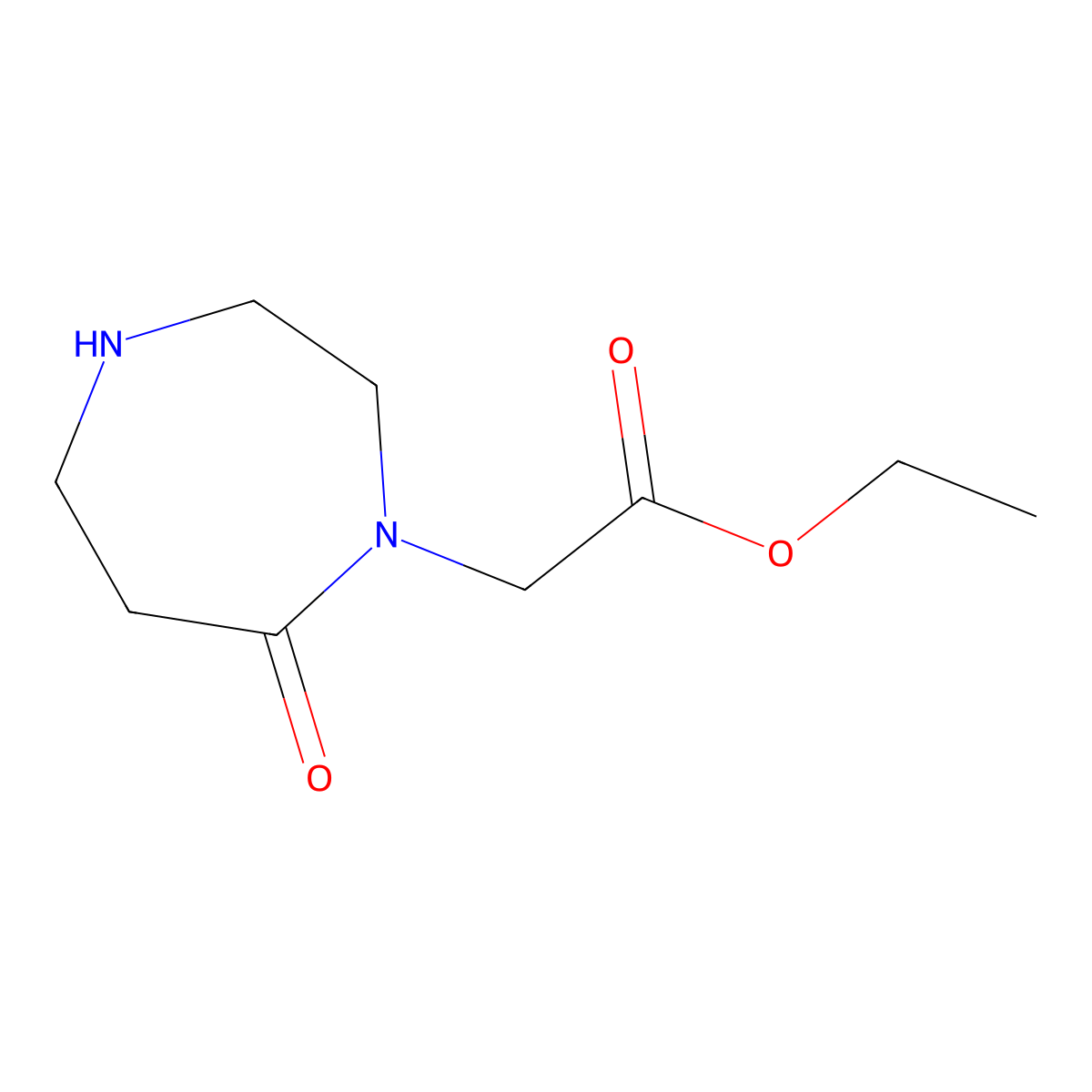 Ethyl 2-(7-oxo-1,4-diazepan-1-yl)acetate molecular structure, CAS 214911-31-6