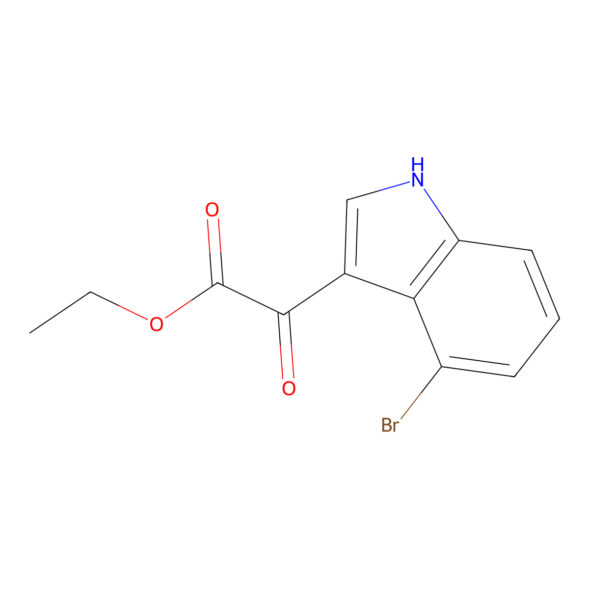 Ethyl 2-(4-Bromo-3-indolyl)-2-oxoacetate molecular structure, CAS 214915-73-8