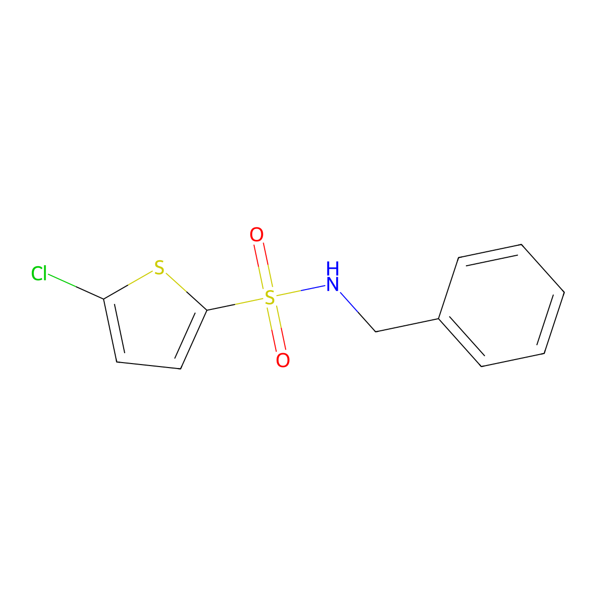 5-Chloro-N-(phenylmethyl)-2-thiophenesulfonamide molecular structure, CAS 214916-12-8