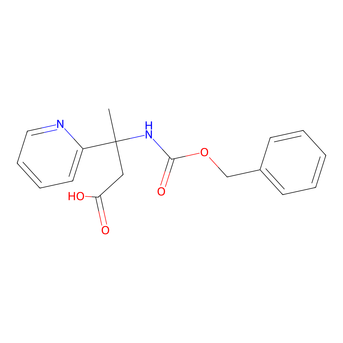 3-{[(Benzyloxy)carbonyl]amino}-3-(pyridin-2-yl)butanoic acid molecular structure, CAS 2149164-46-3