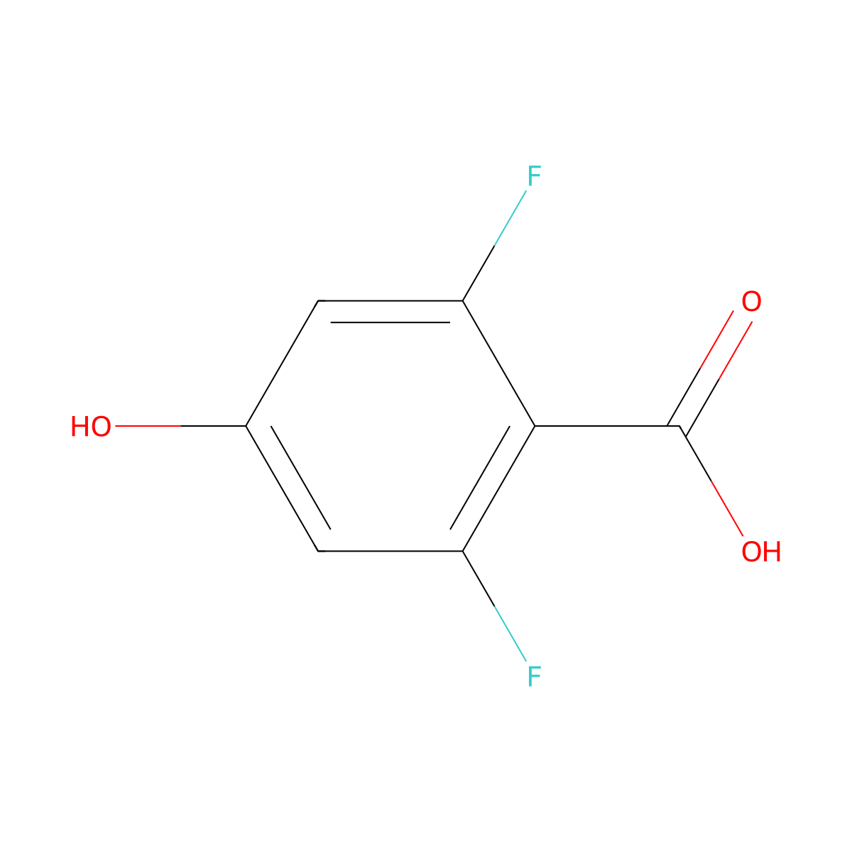2,6-difluoro-4-Hydroxybenzoic Acid molecular structure, CAS 214917-68-7