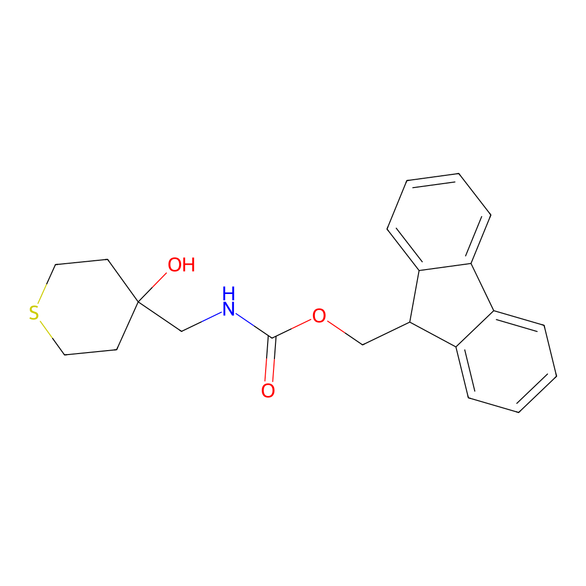 (9H-fluoren-9-yl)methyl N-[(4-hydroxythian-4-yl)methyl]carbamate molecular structure, CAS 2149192-58-3