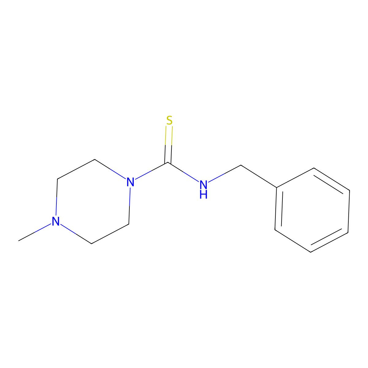 N-benzyl-4-methylpiperazine-1-carbothioamide molecular structure, CAS 21492-31-9